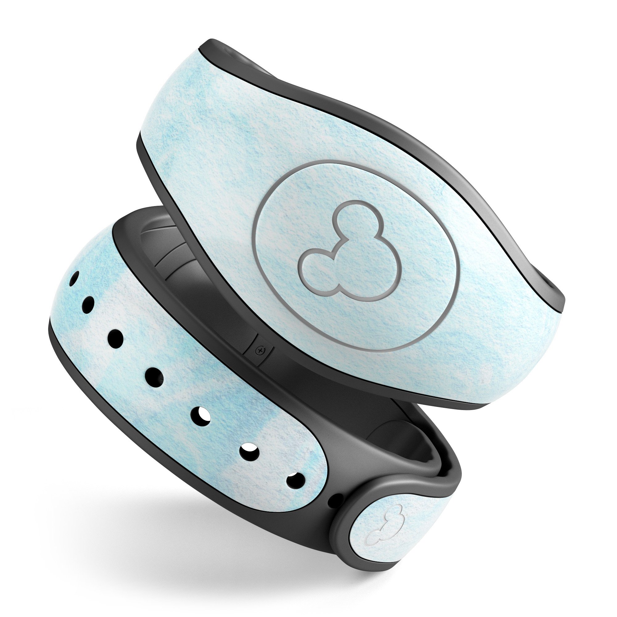 Mixtured Blue v9 Textured Marble decal skin wrap kit for Disney Magic Band, showcasing a stylish marble design.
