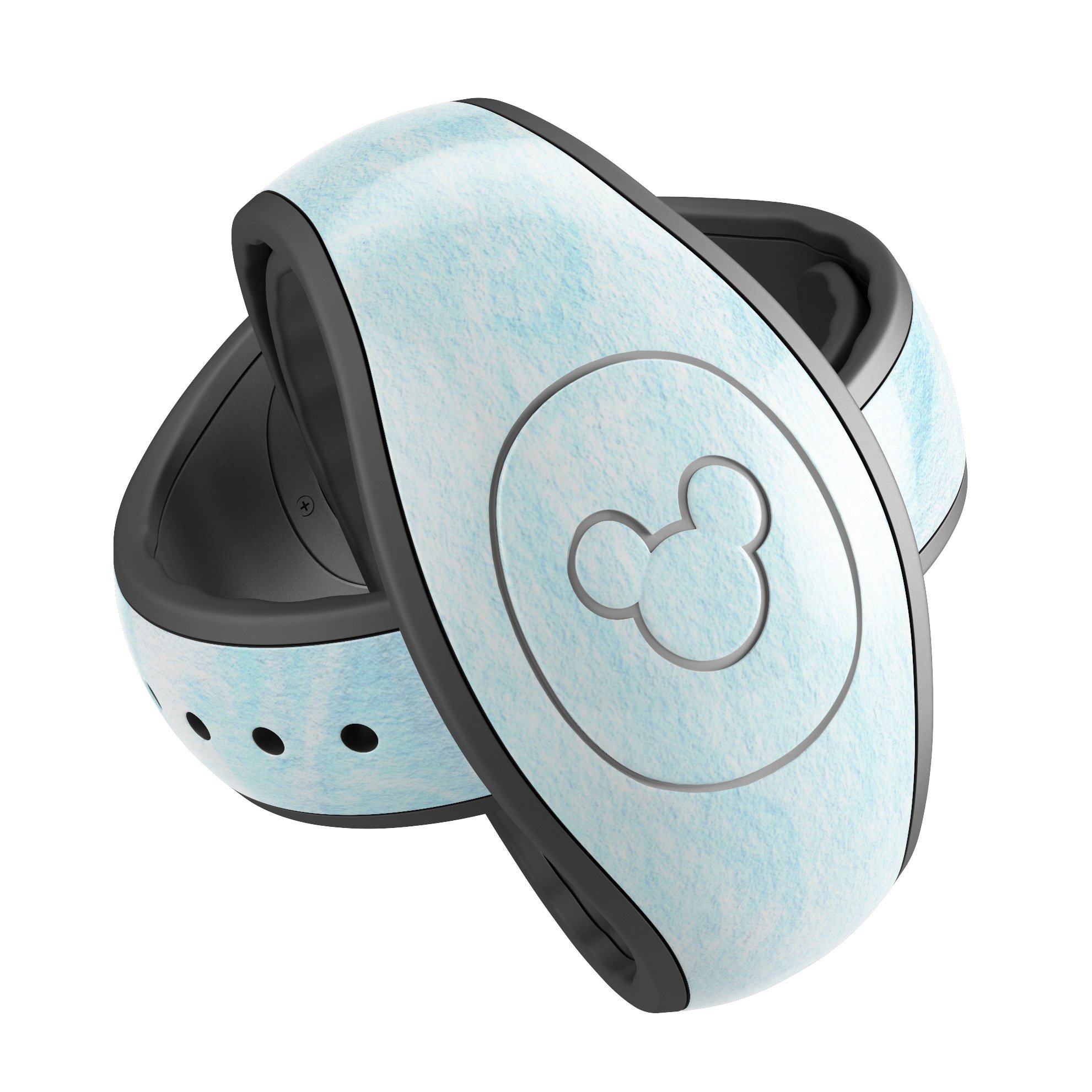 Mixtured Blue v9 Textured Marble decal skin wrap kit for Disney Magic Band, showcasing a stylish marble design.