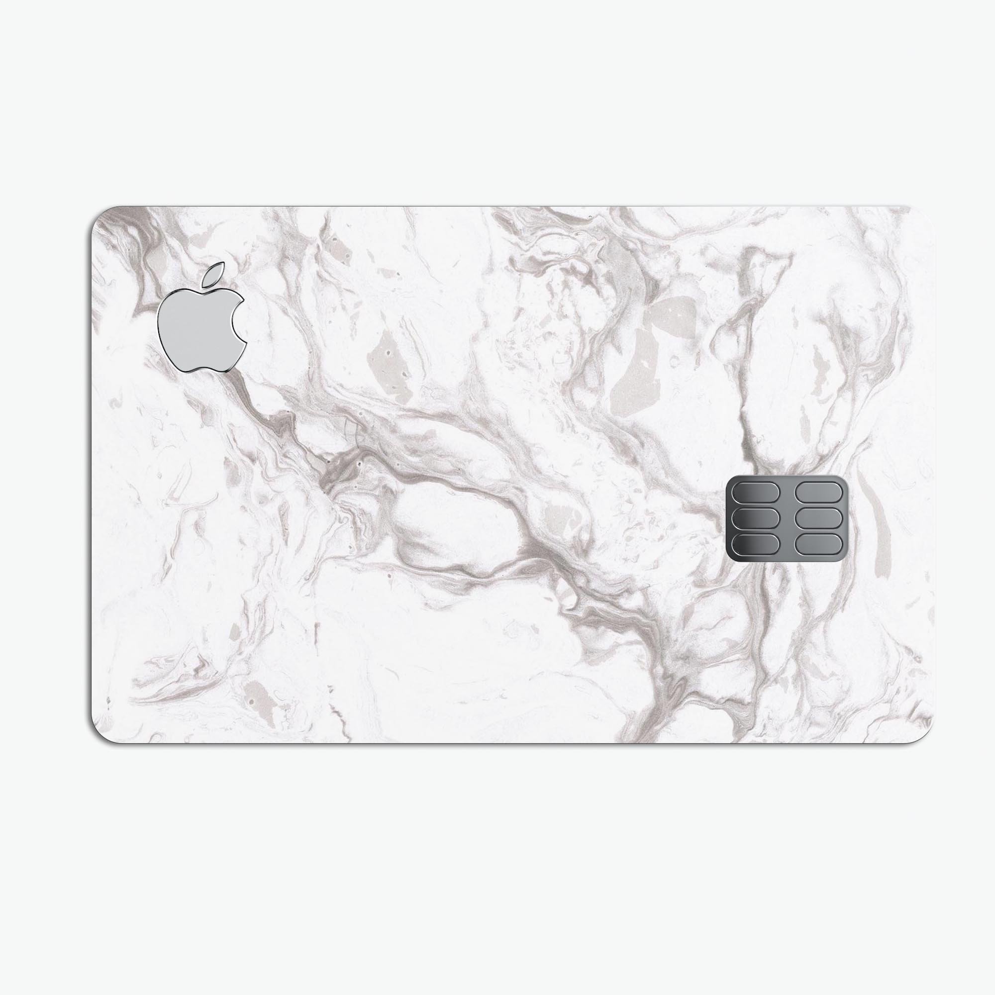 Mixtured Gray 157 Textured Marble skin applied to an Apple Card, showcasing its premium design and protective features.