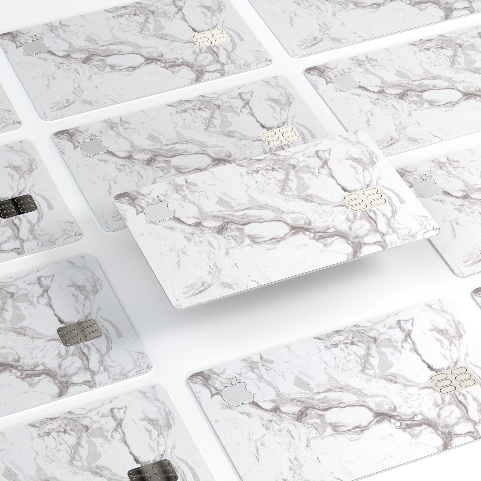 Mixtured Gray 157 Textured Marble skin applied to an Apple Card, showcasing its premium design and protective features.
