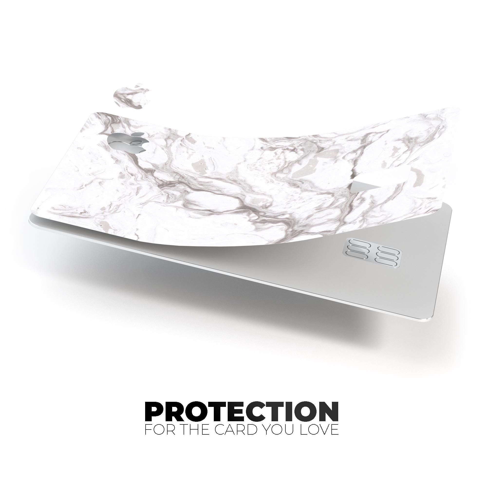 Mixtured Gray 157 Textured Marble skin applied to an Apple Card, showcasing its premium design and protective features.