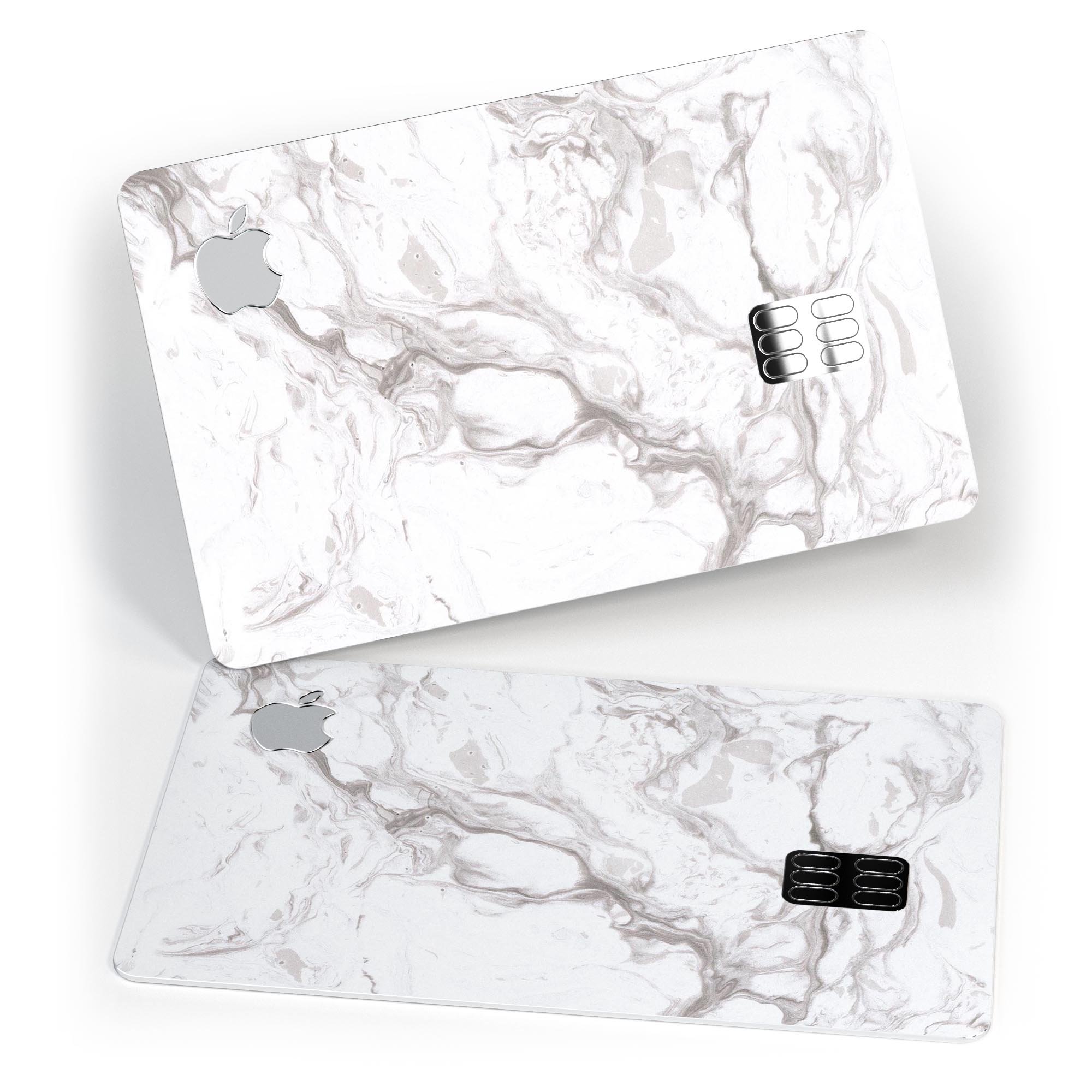 Mixtured Gray 157 Textured Marble skin applied to an Apple Card, showcasing its premium design and protective features.