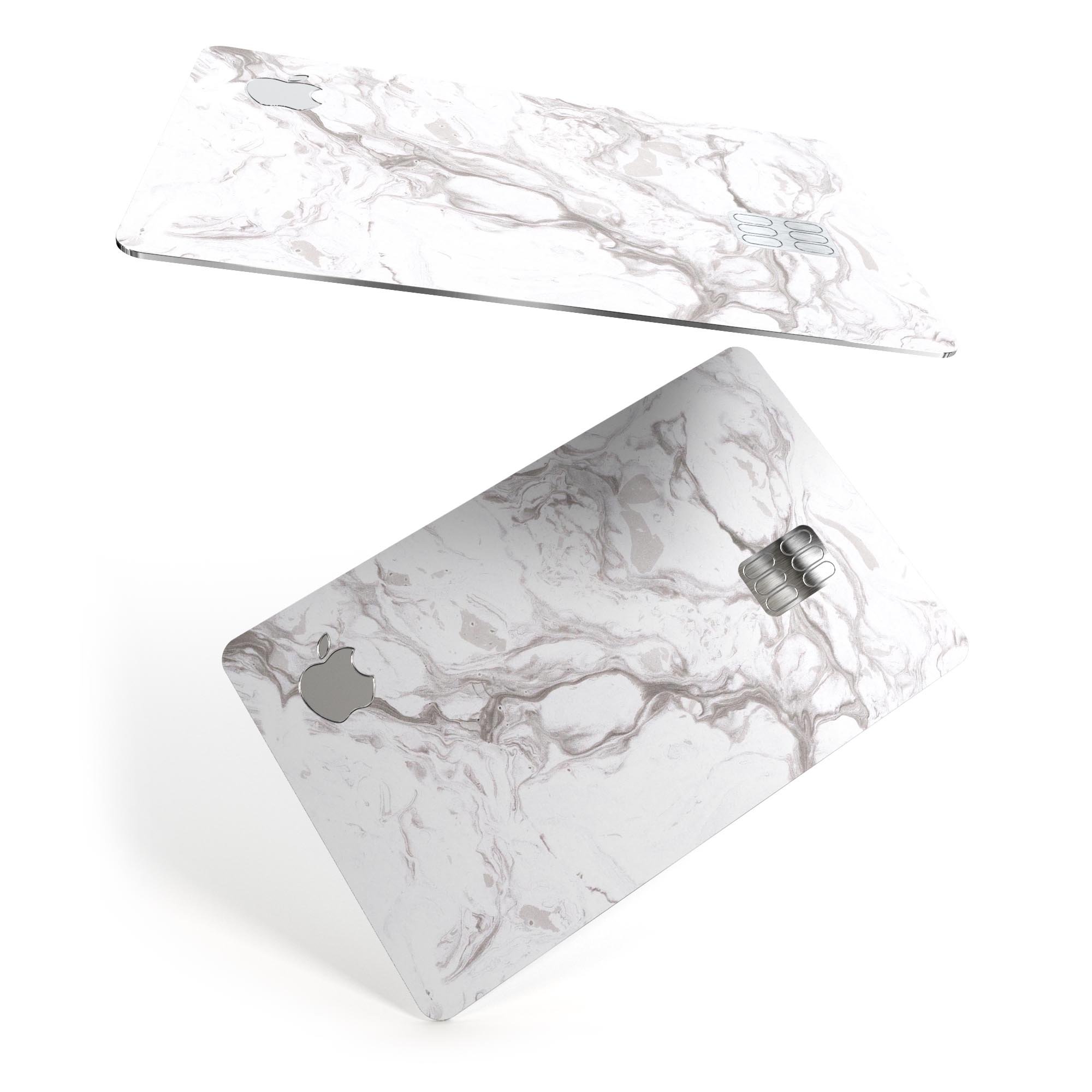 Mixtured Gray 157 Textured Marble skin applied to an Apple Card, showcasing its premium design and protective features.