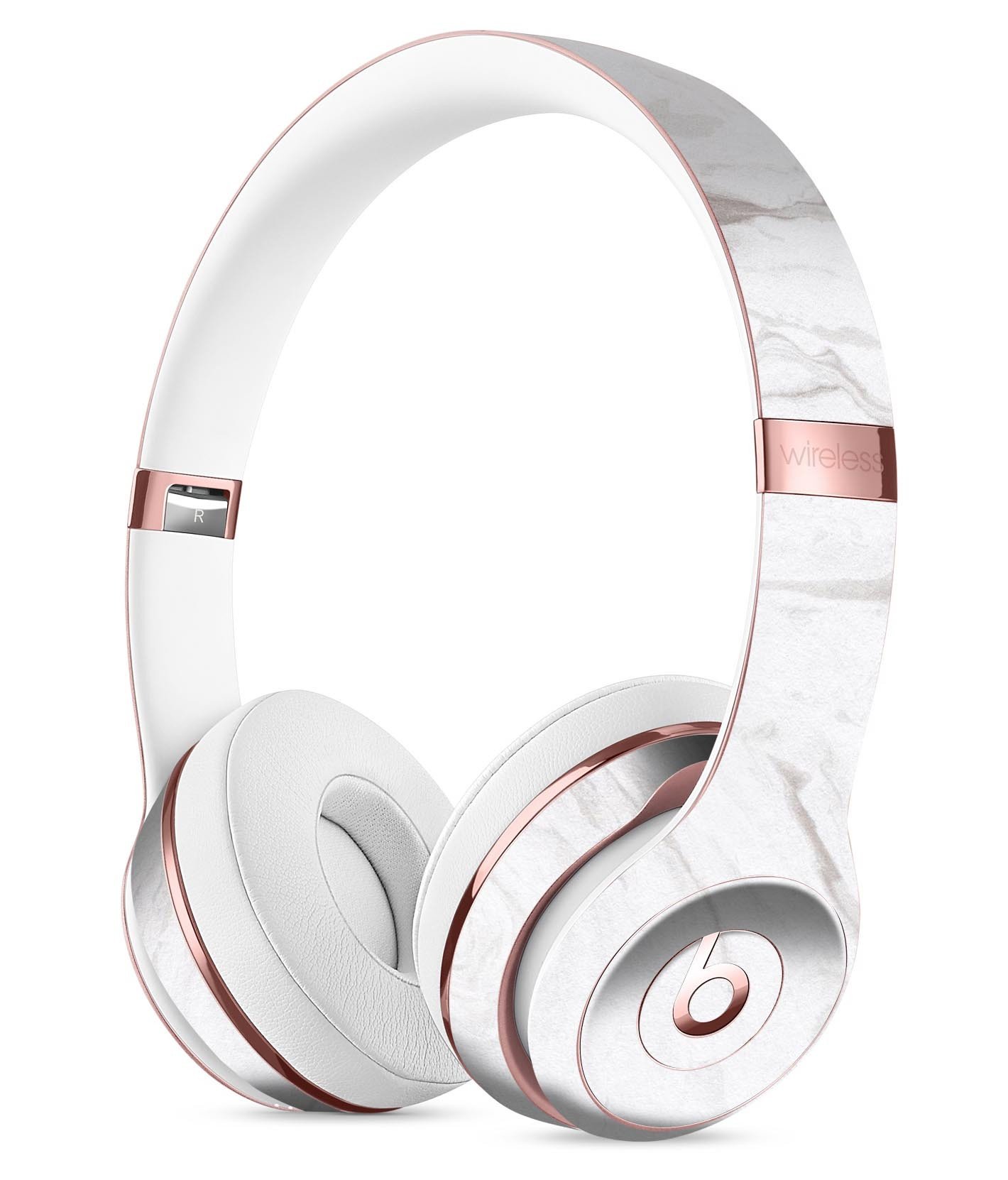 Mixtured Gray 199 Textured Marble Skin Kit for Beats by Dre Solo 3 Wireless Headphones, showcasing a stylish design and premium vinyl material.
