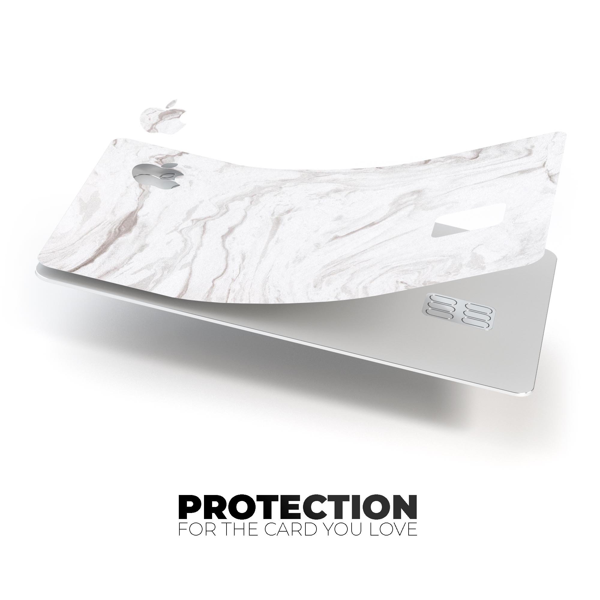 Mixtured Gray 199 Textured Marble skin applied on an Apple Card, showcasing its premium design and protective features.