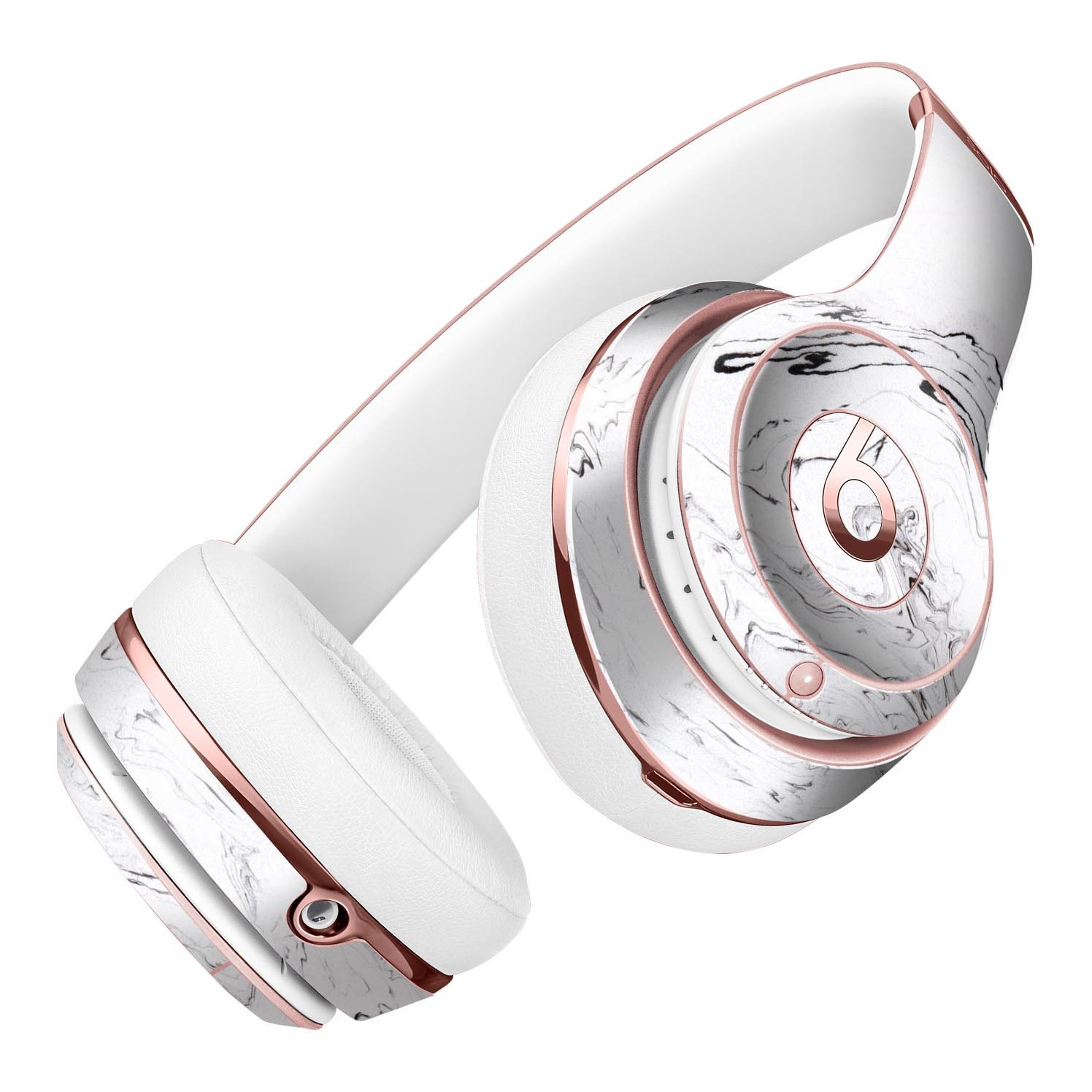 Mixtured Gray 22 Textured Marble Skin Kit for Beats by Dre Solo 3 Wireless Headphones, showcasing a stylish marble design.