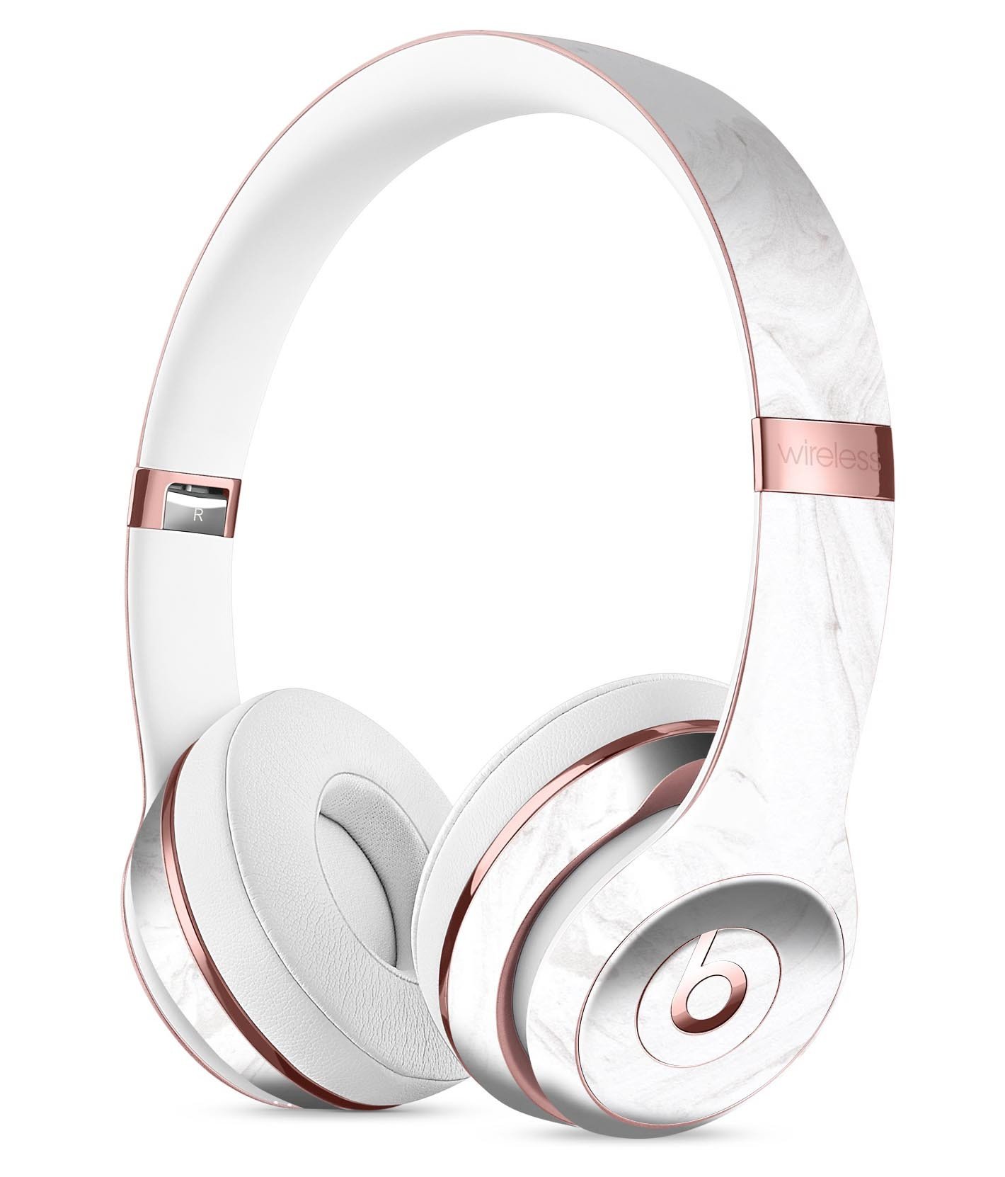 Mixtured Gray 40 Textured Marble Skin Kit for Beats by Dre Solo 3 Wireless Headphones, showcasing a stylish marble design.