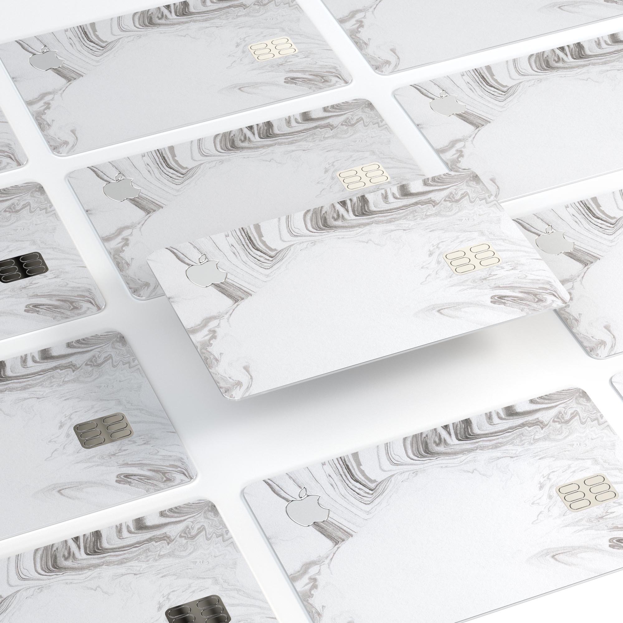 Mixtured Gray 523 Textured Marble skin applied to an Apple Card, showcasing its premium design and protective features.