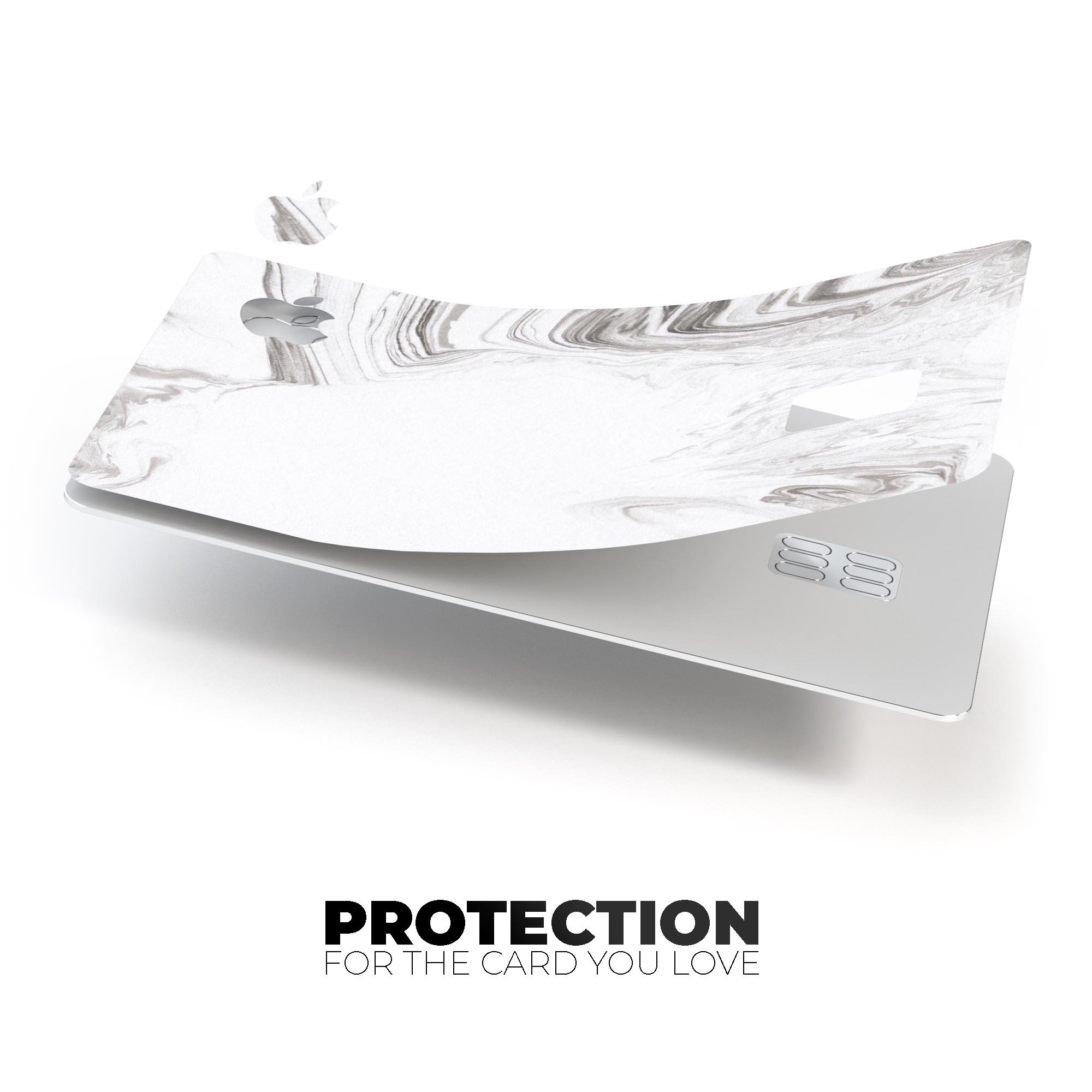 Mixtured Gray 523 Textured Marble skin applied to an Apple Card, showcasing its premium design and protective features.