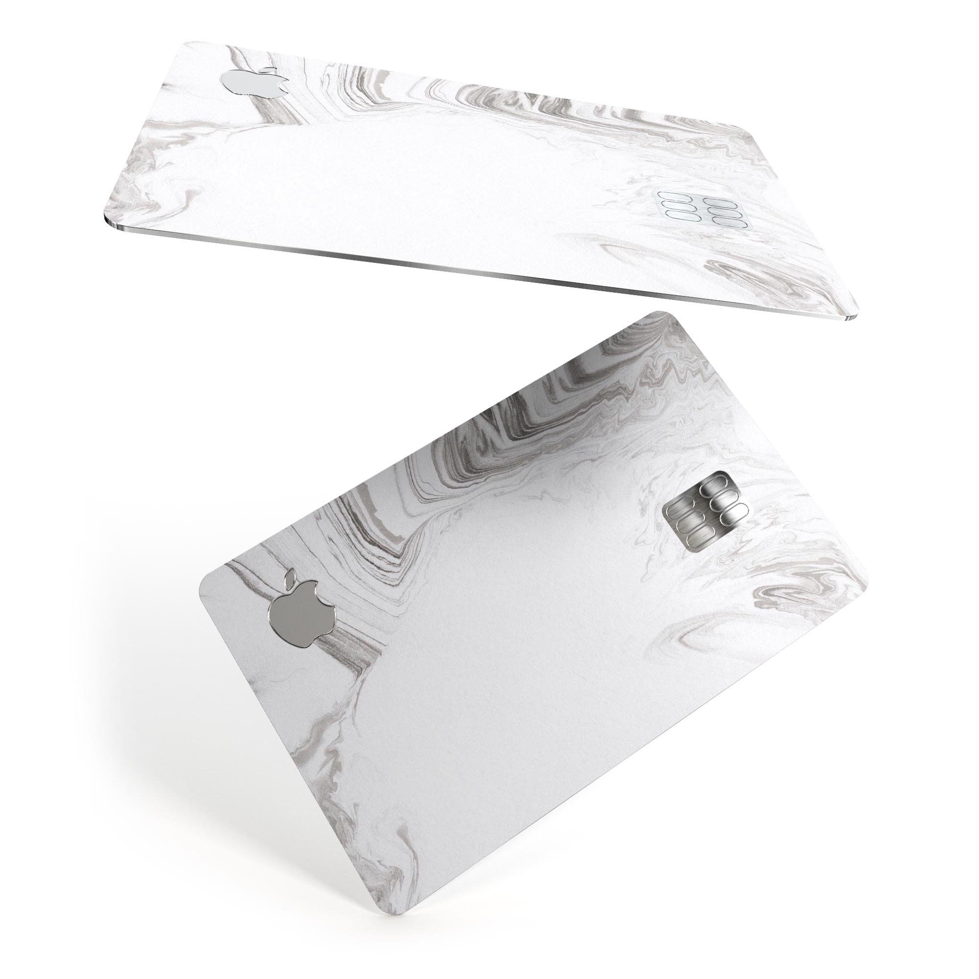 Mixtured Gray 523 Textured Marble skin applied to an Apple Card, showcasing its premium design and protective features.