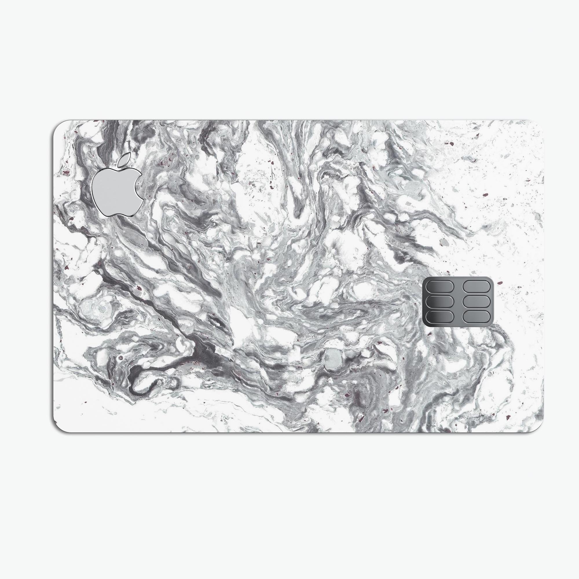 Mixtured Gray v5 Textured Marble skin applied on an Apple Card, showcasing its premium design and protective features.