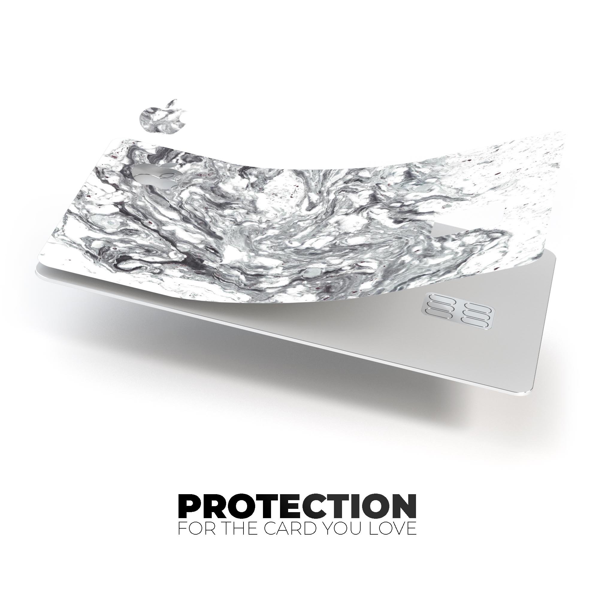 Mixtured Gray v5 Textured Marble skin applied on an Apple Card, showcasing its premium design and protective features.