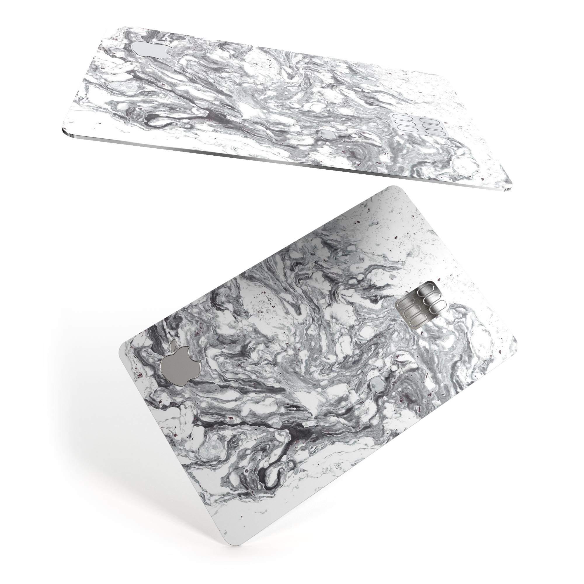 Mixtured Gray v5 Textured Marble skin applied on an Apple Card, showcasing its premium design and protective features.