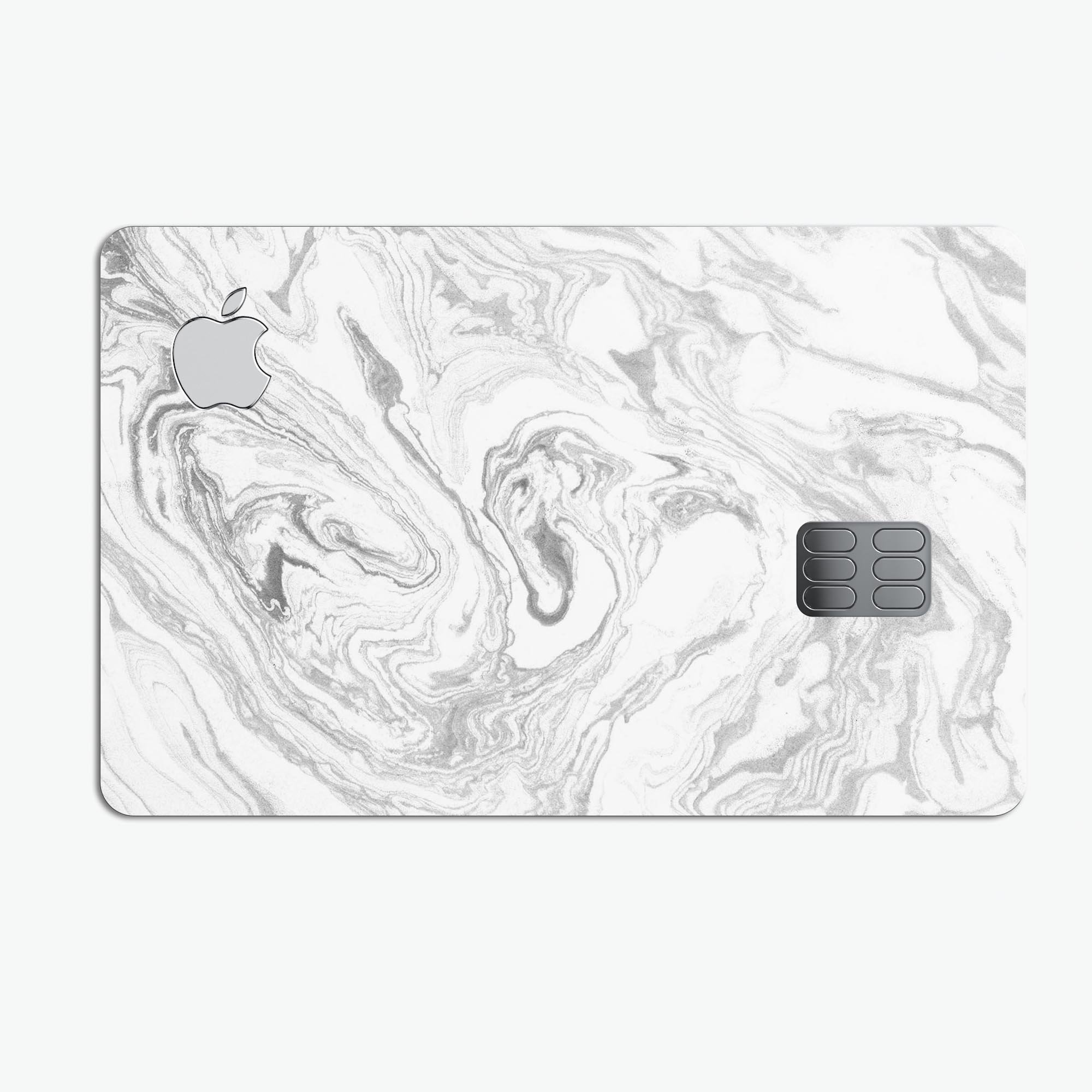 Mixtured Gray v7 Textured Marble skin applied to an Apple Card, showcasing its premium design and protective features.