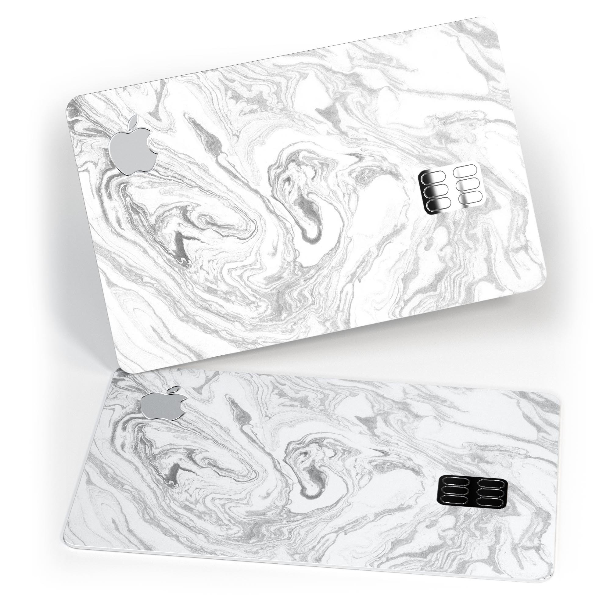 Mixtured Gray v7 Textured Marble skin applied to an Apple Card, showcasing its premium design and protective features.