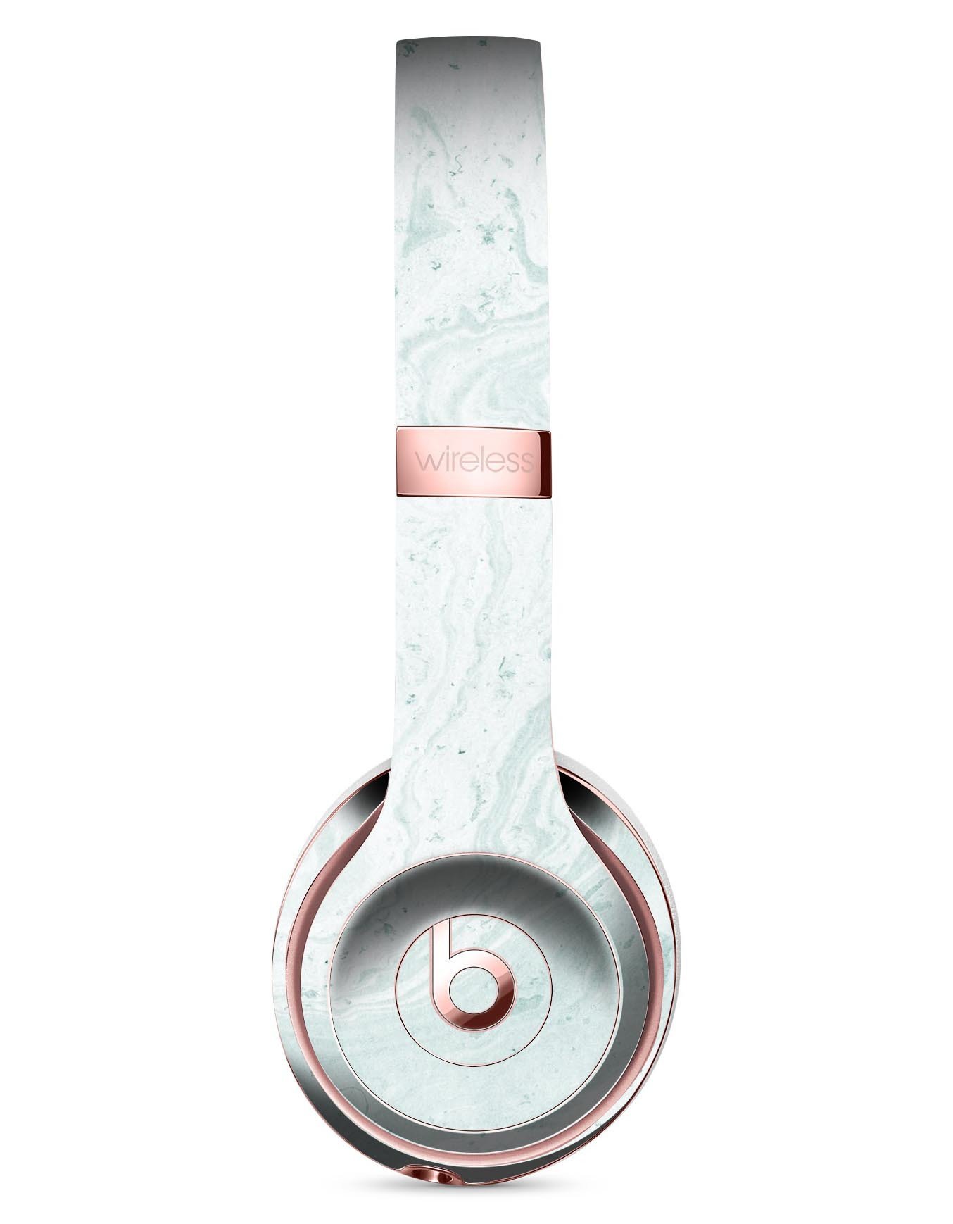 Mixtured Teal v3 Textured Marble Full-Body Skin Kit for Beats by Dre Solo 3 Wireless Headphones, showcasing a stylish teal marble design.