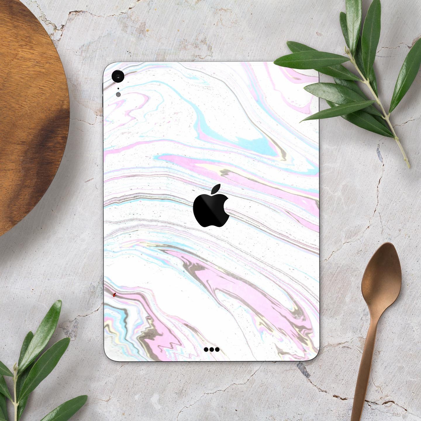 Mixtured Textured Marble v5 skin decal for Apple iPad, showcasing its elegant marble design and premium finish.