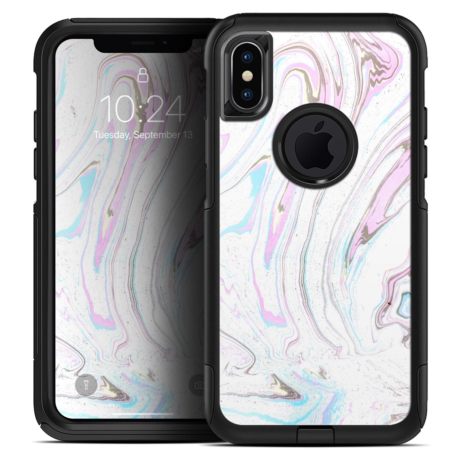 Mixtured Textured Marble v5 Skin Kit for iPhone OtterBox Cases featuring a stylish marble design and ultra-thin protection.