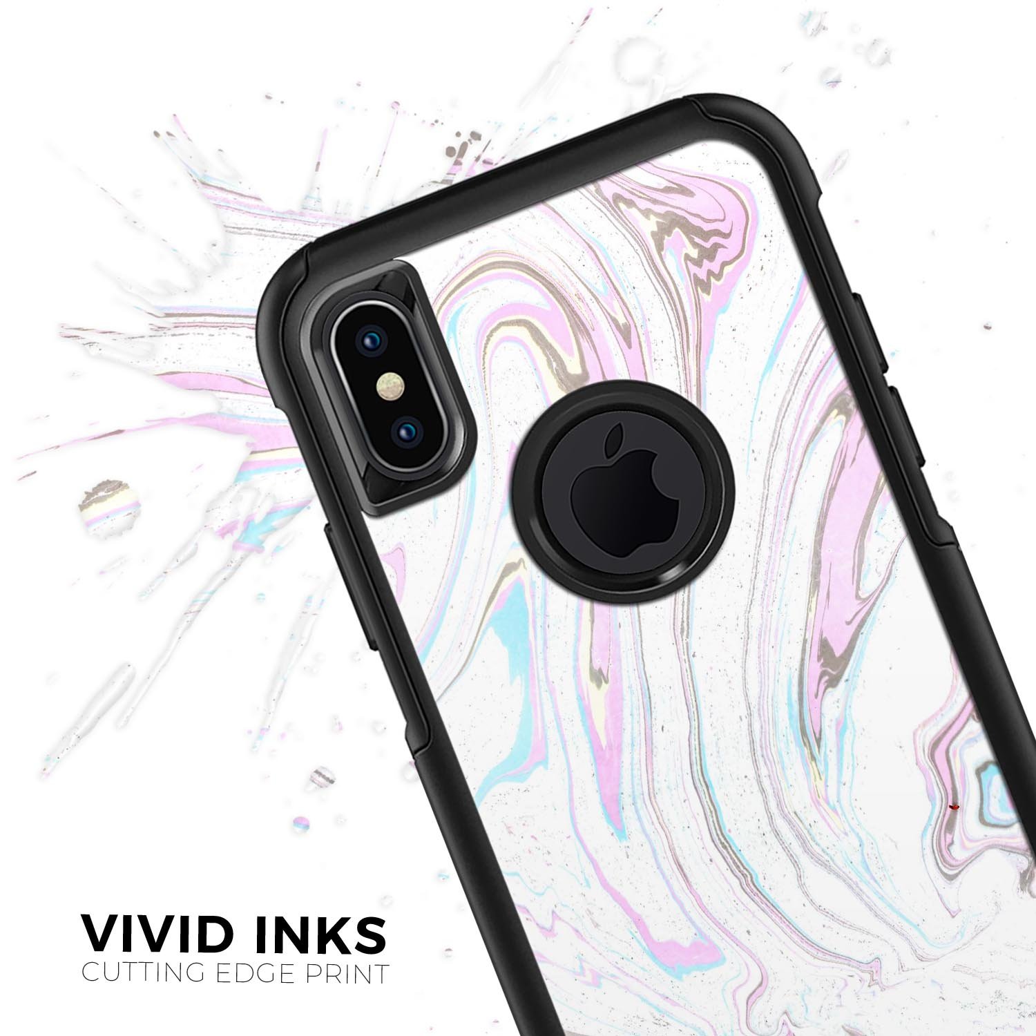 Mixtured Textured Marble v5 Skin Kit for iPhone OtterBox Cases featuring a stylish marble design and ultra-thin protection.