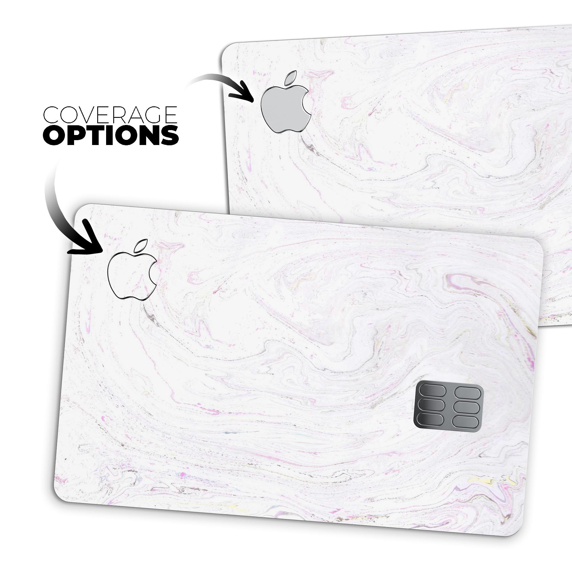 Mixtured Textured Marble v8 decal skin for Apple Card, showcasing its premium design and protective features.