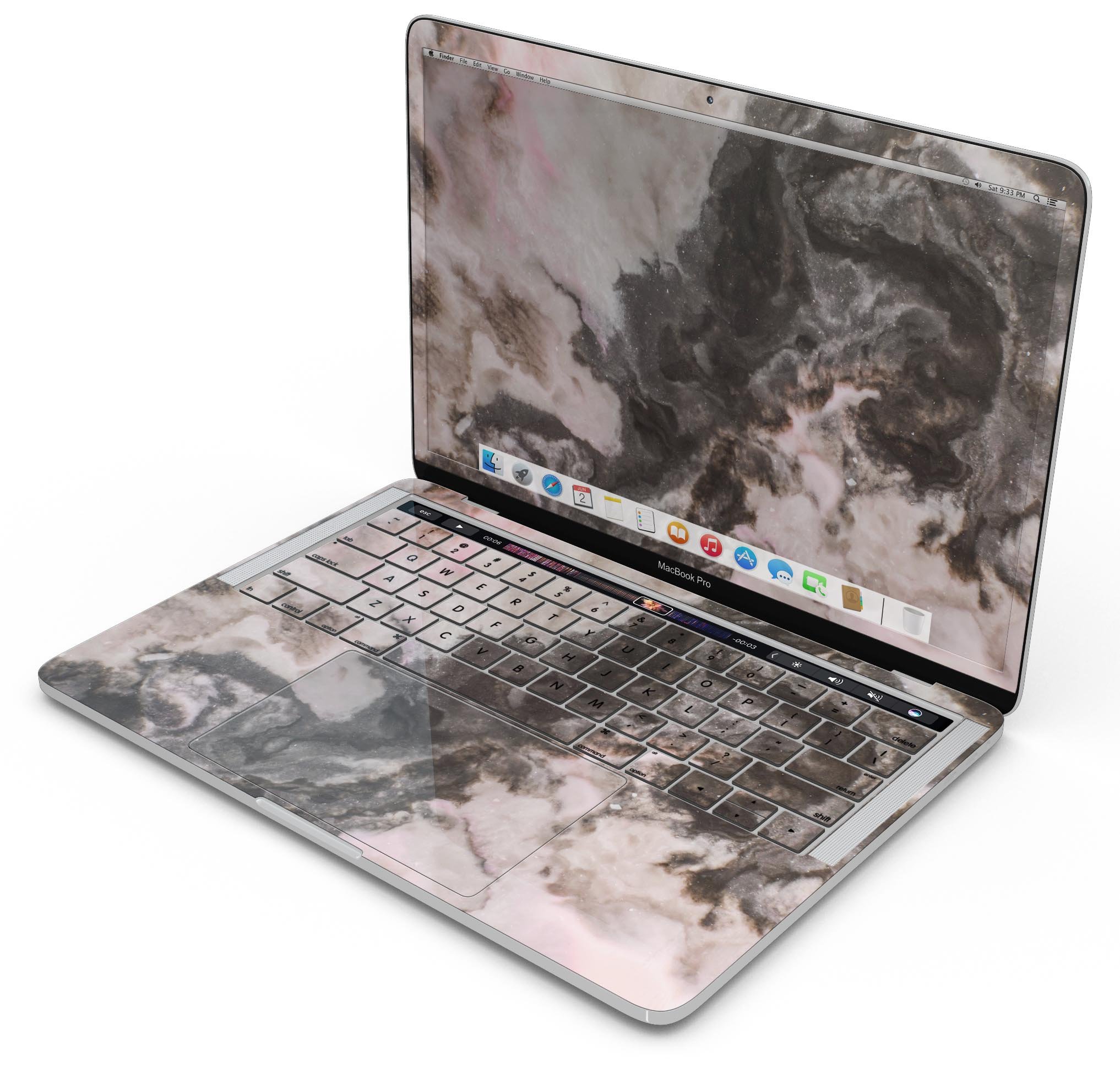 Modern Marble Coral Mix V1 skin decal wrap kit for MacBook, showcasing a stylish marble design with coral accents.
