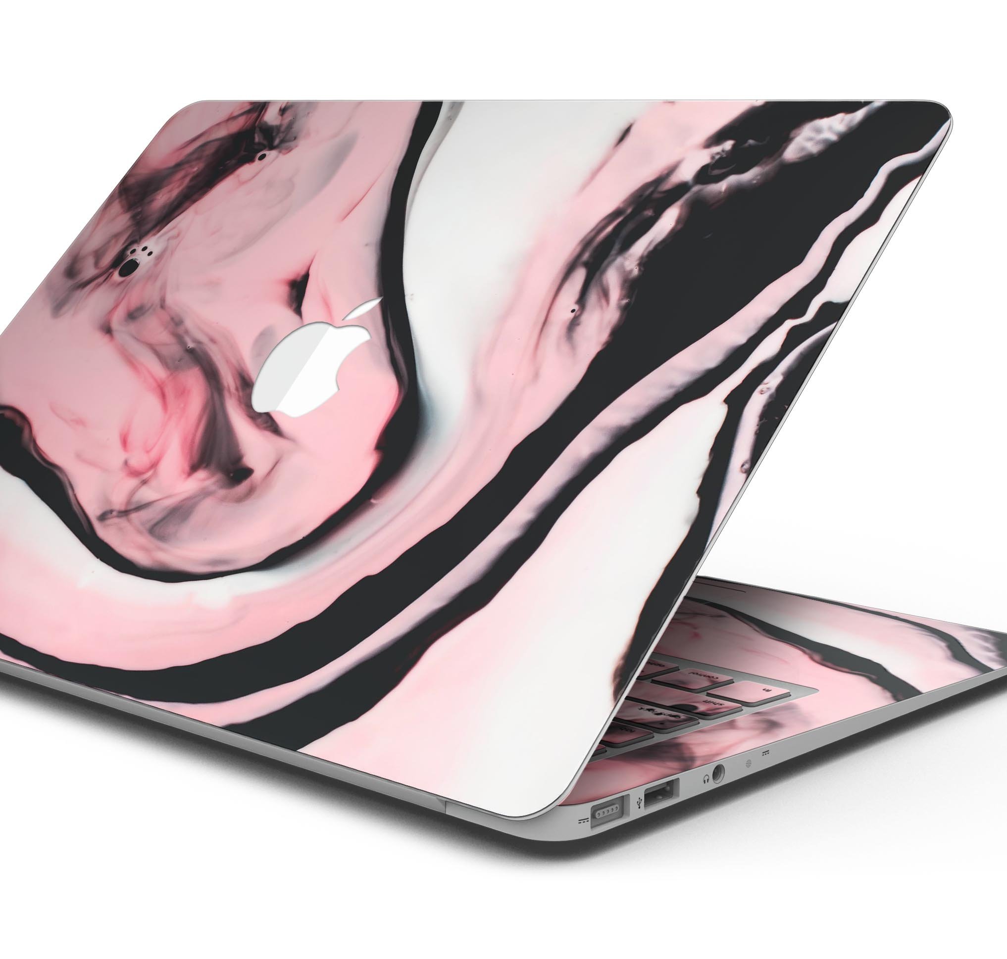 Modern Marble Coral Mix V4 skin decal wrap kit for MacBook, showcasing a stylish design with a premium vinyl finish.