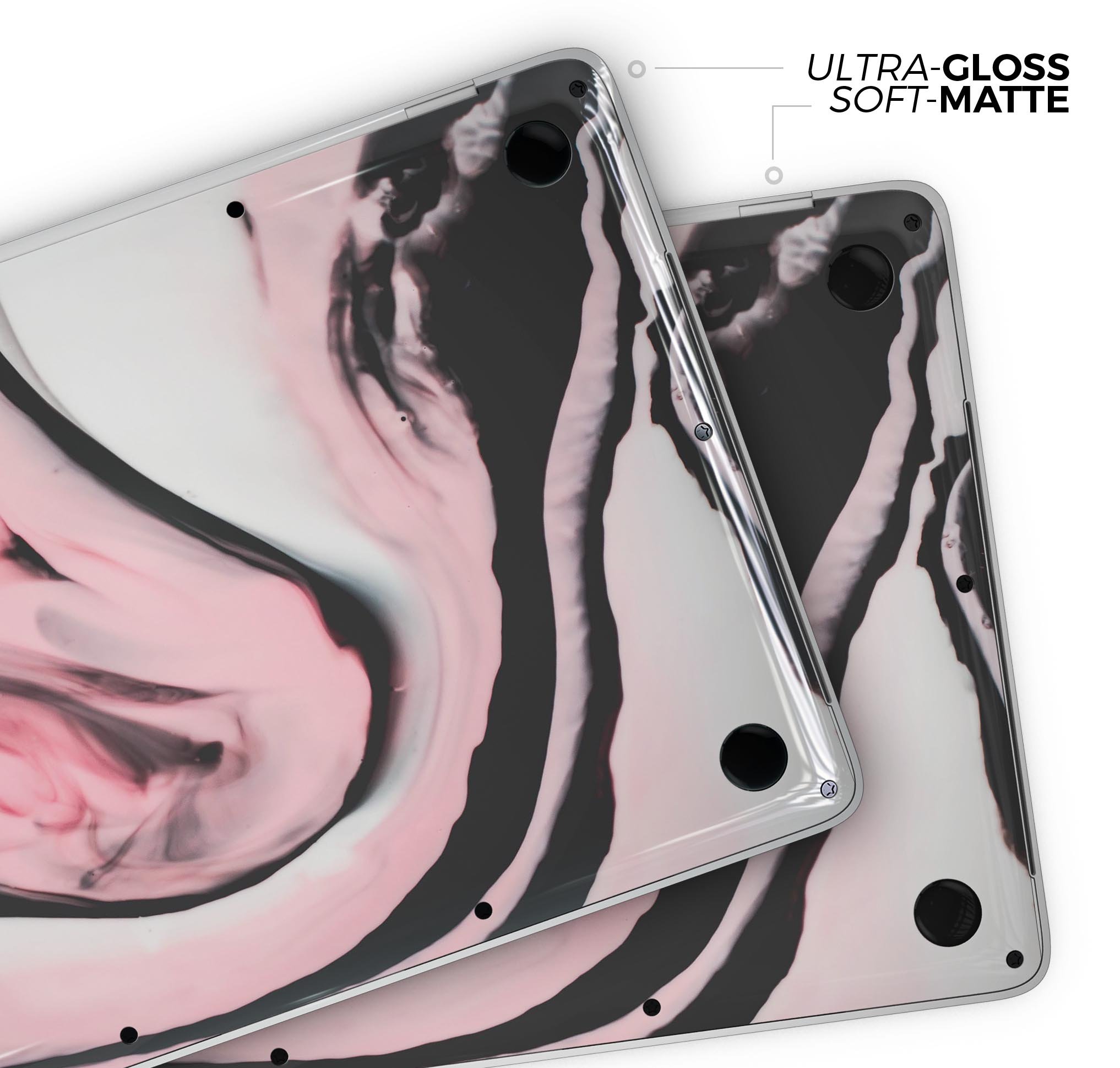 Modern Marble Coral Mix V4 skin decal wrap kit for MacBook, showcasing a stylish design with a premium vinyl finish.