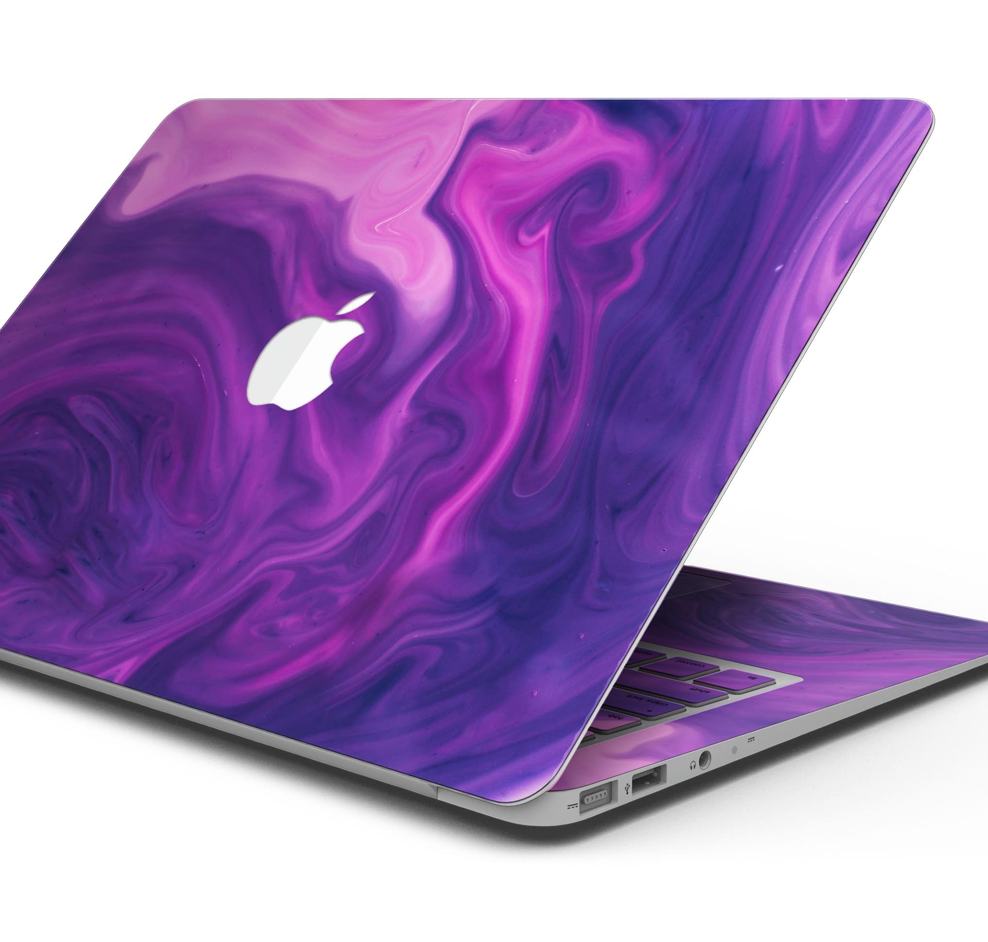Modern Marble Purple Mix V3 skin decal wrap kit for MacBook, showcasing a stylish purple marble design with a premium vinyl finish.
