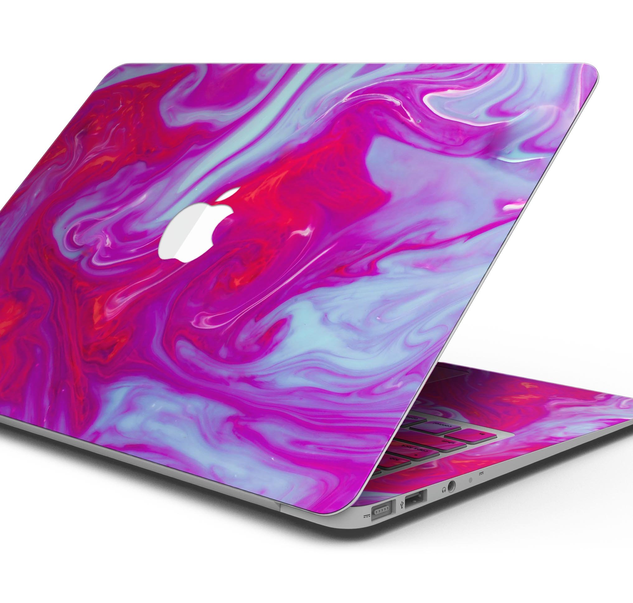 Modern Marble Purple Mix V5 skin decal wrap kit for Apple MacBook, showcasing a vibrant purple marble design with a soft-matte finish.