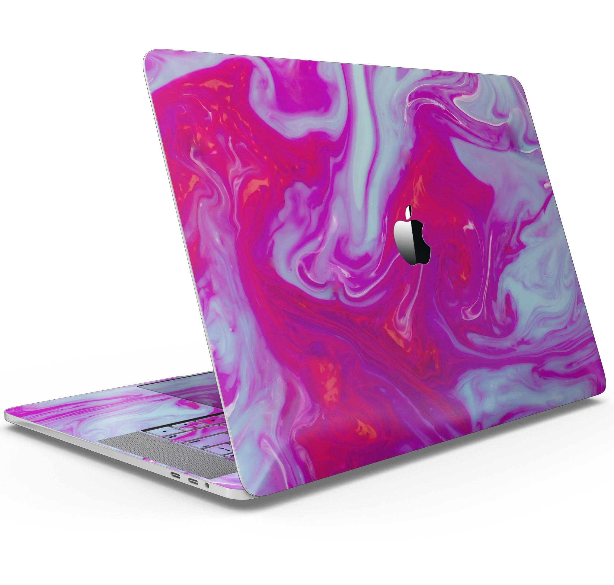 Modern Marble Purple Mix V5 skin decal wrap kit for Apple MacBook, showcasing a vibrant purple marble design with a soft-matte finish.