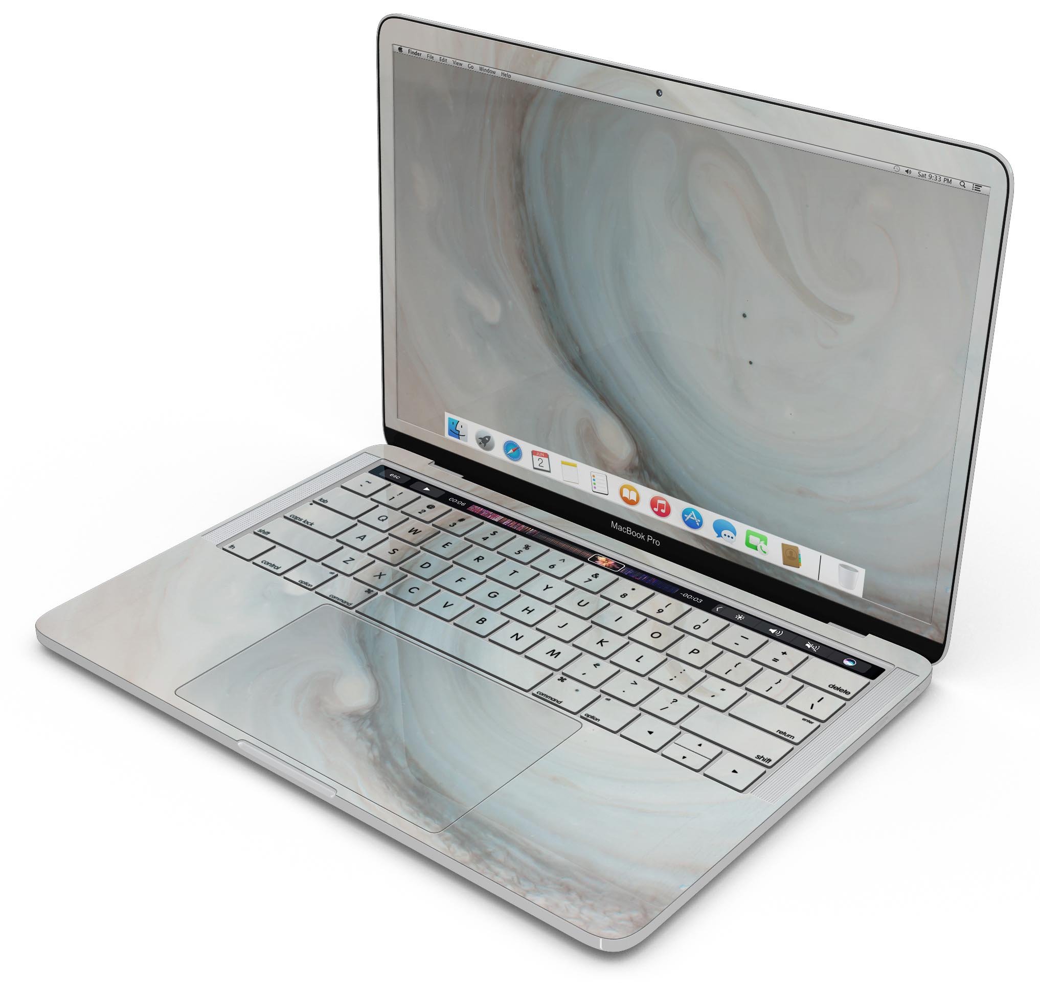 Modern Marble Subtle Mix V1 skin decal wrap kit for MacBook, showcasing a stylish marble design with a premium vinyl finish.