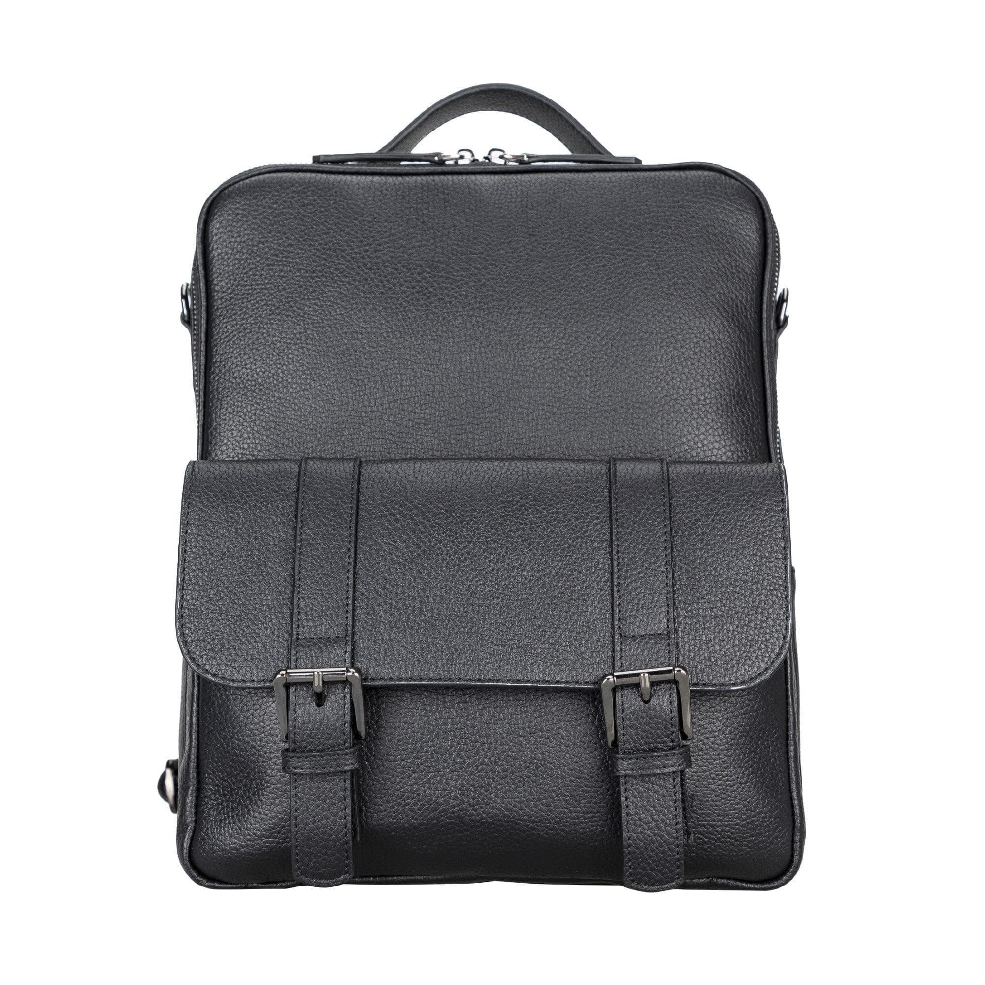 Molde Unisex Genuine Leather Backpack showcasing its stylish design and high-quality leather material, perfect for daily use and laptop protection.