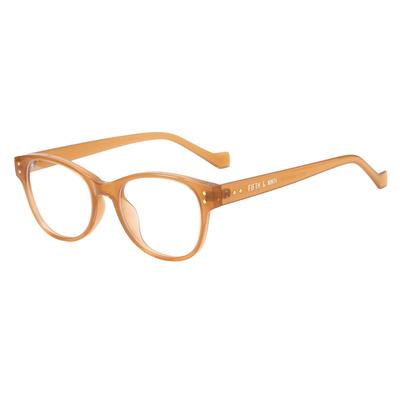 Brown round eyeglasses frames.