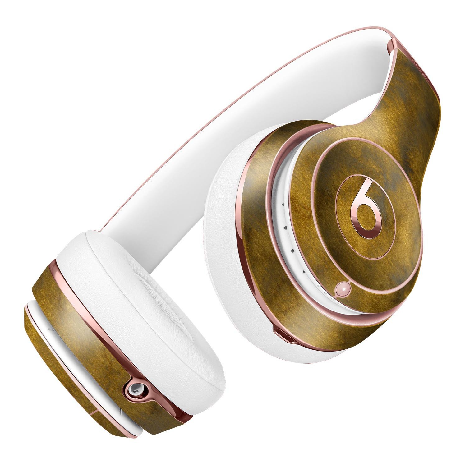 Mottled Golden Fibers Full-Body Skin Kit for Beats by Dre Solo 3, showcasing a stylish design that fits perfectly on the headphones.