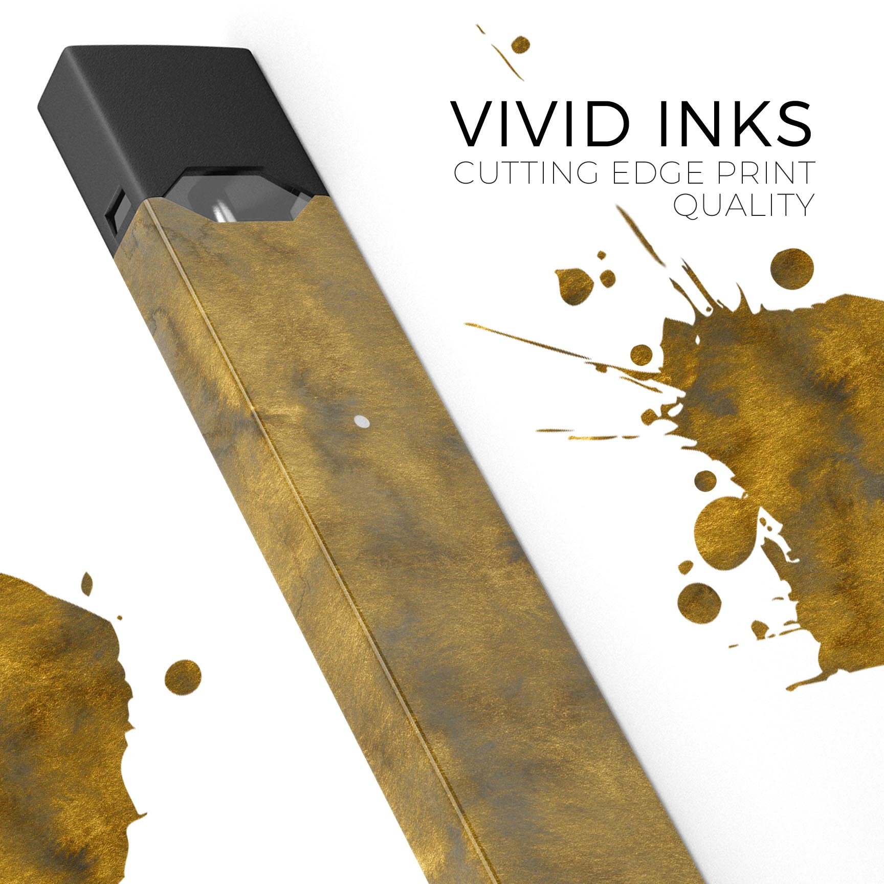 Mottled Golden Fibers skin-wrap sticker designed for JUUL vaping device, showcasing its unique design and protective features.