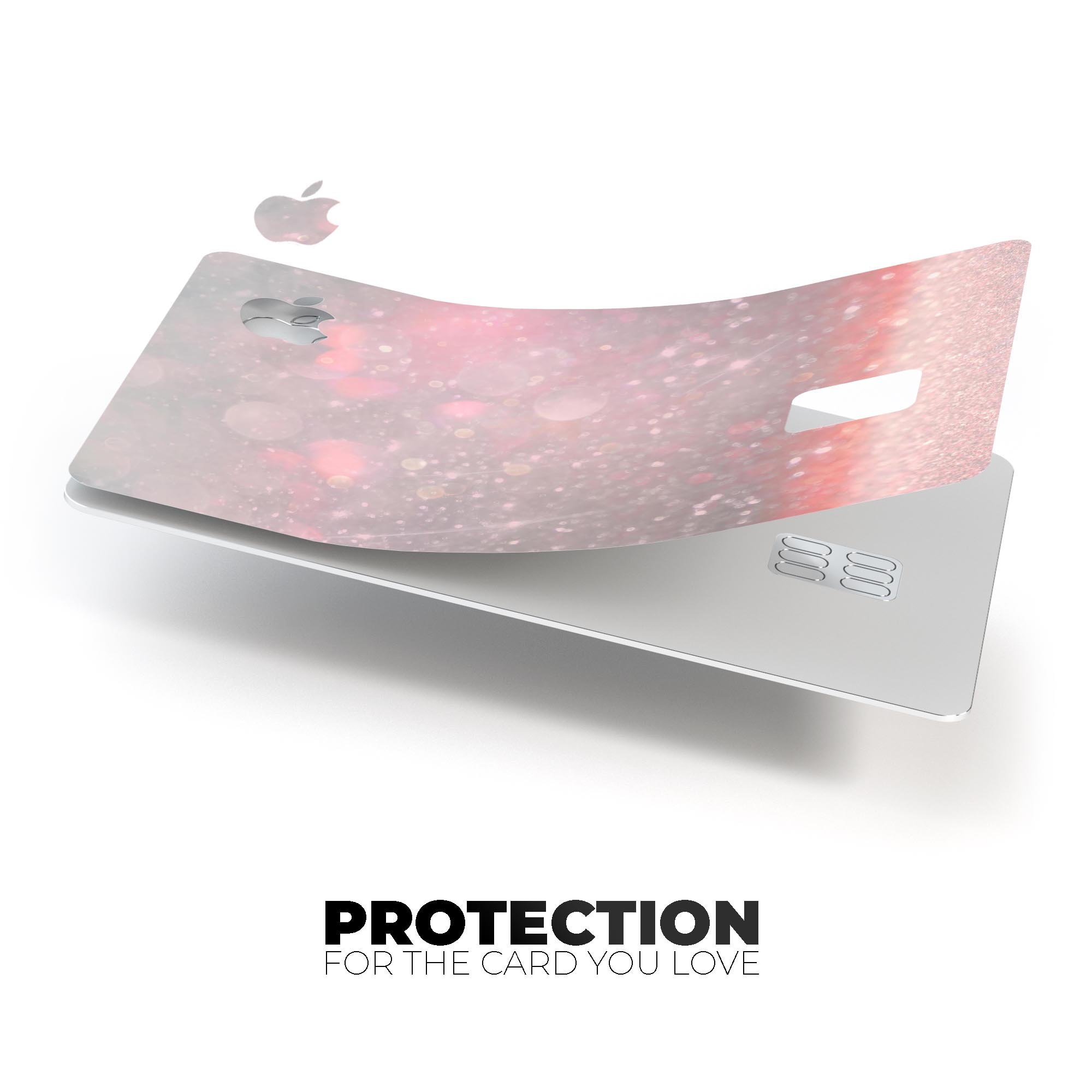 Muted Pink and Grunge Shimmering Orbs decal for Apple Card, showcasing its stylish design and premium quality.