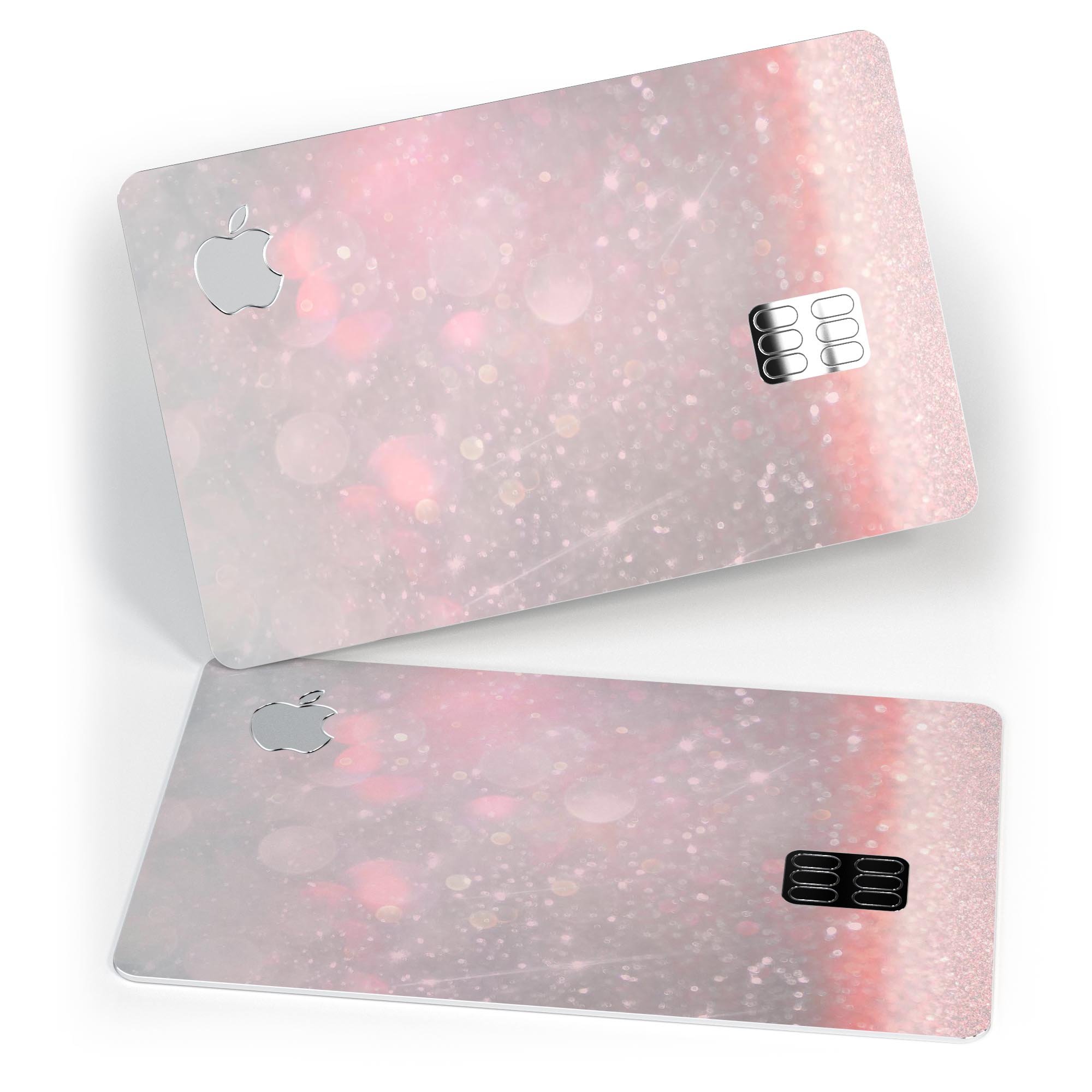 Muted Pink and Grunge Shimmering Orbs decal for Apple Card, showcasing its stylish design and premium quality.