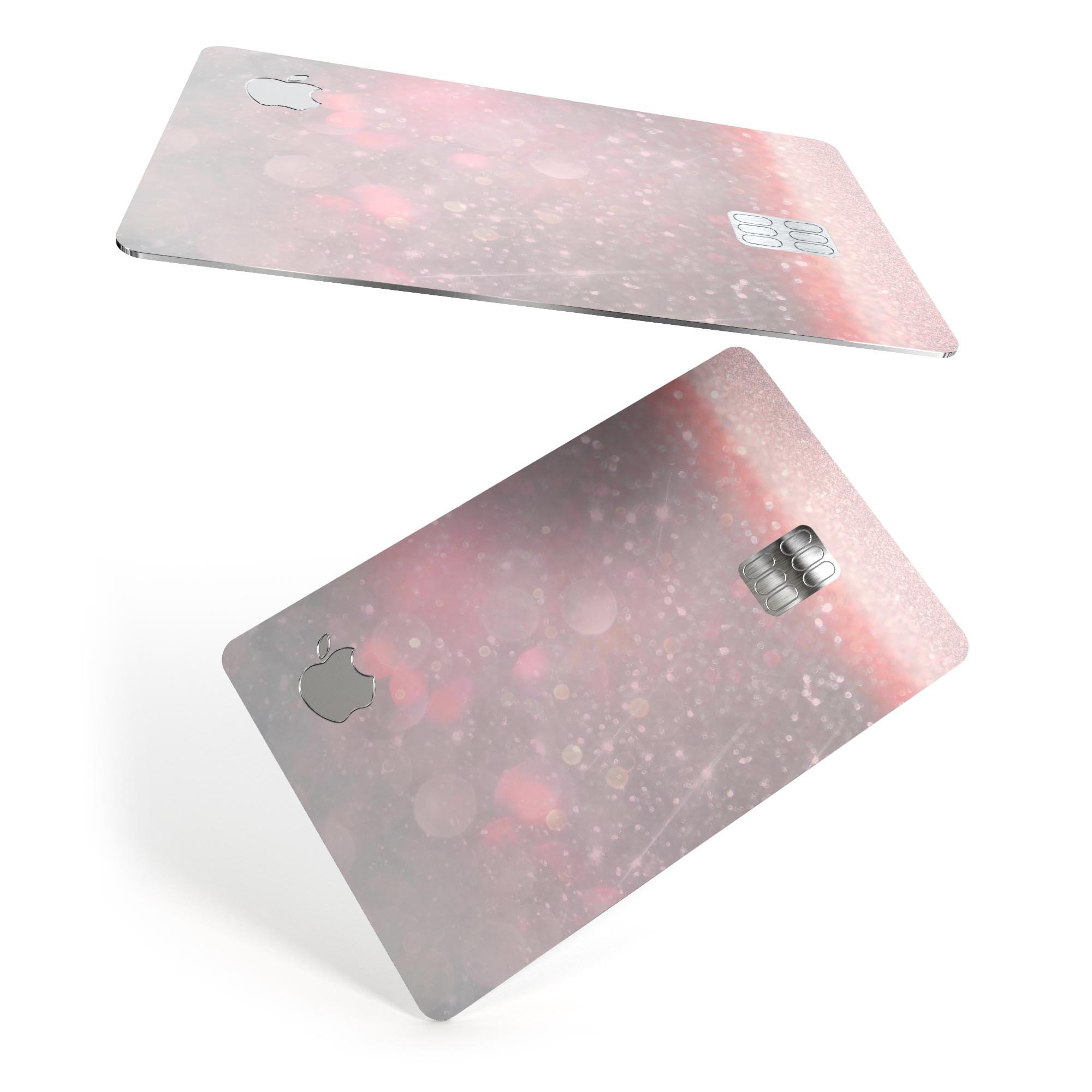 Muted Pink and Grunge Shimmering Orbs decal for Apple Card, showcasing its stylish design and premium quality.