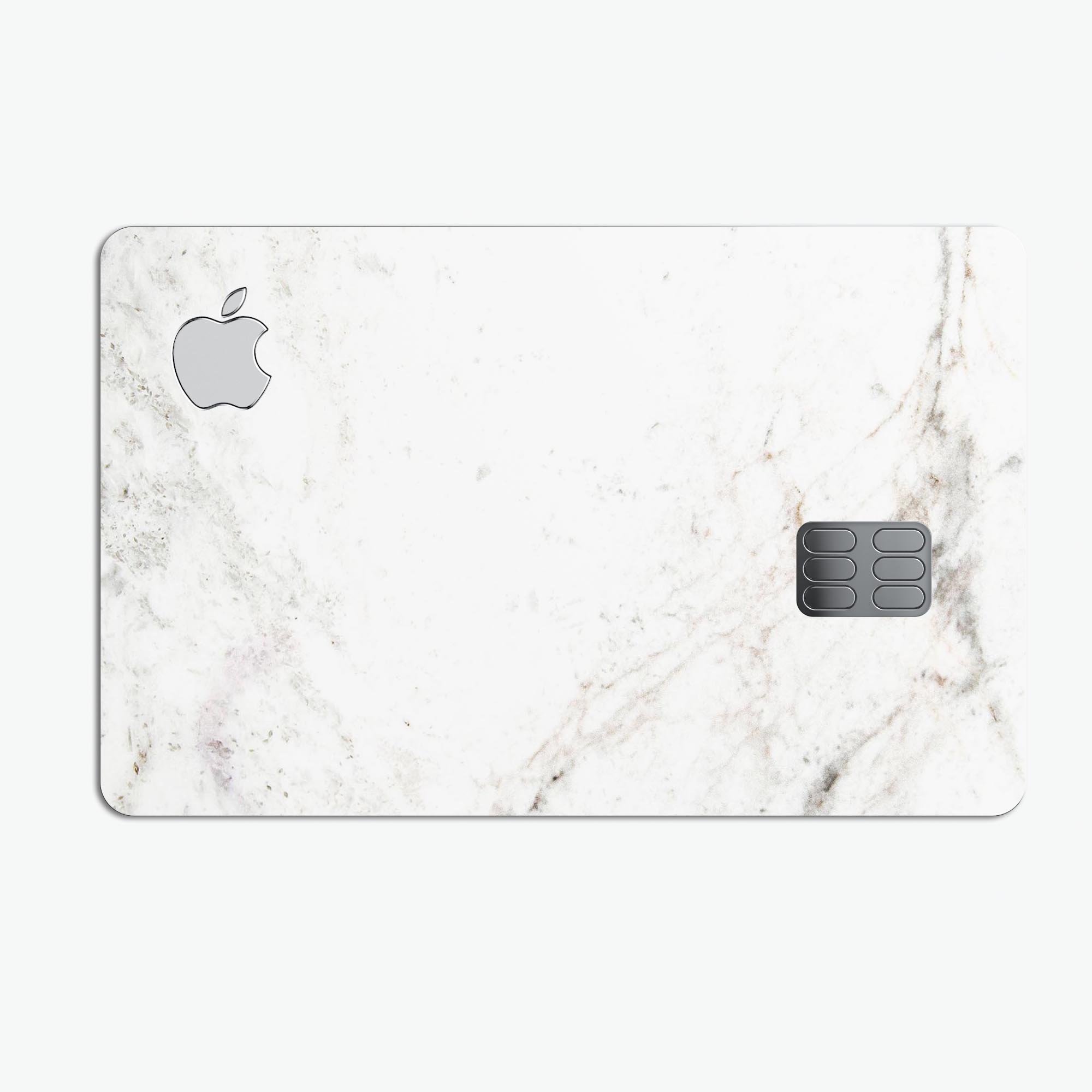 Natural White Marble Surface decal skin for Apple Card, showcasing a premium protective design with a marble finish.