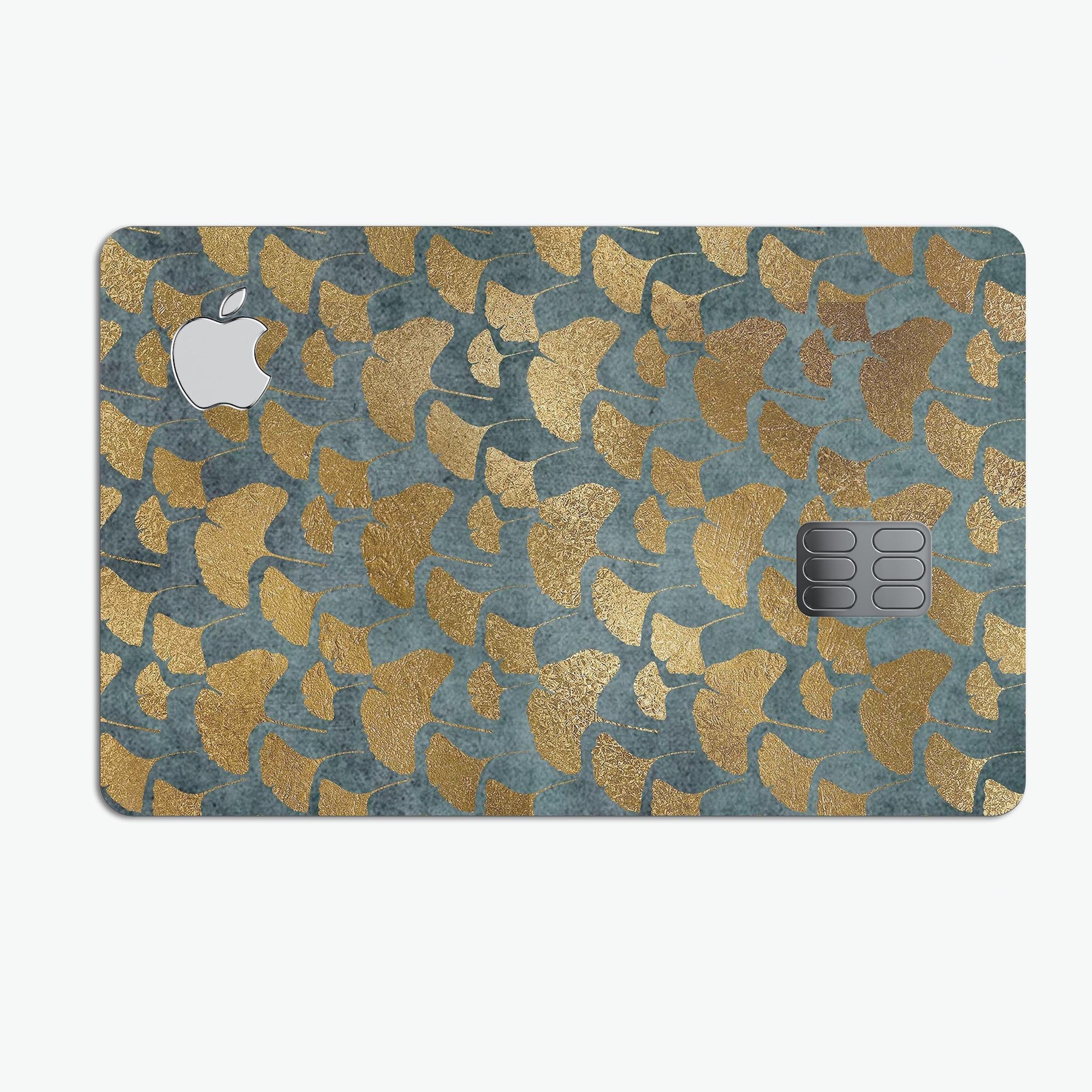 Navy Gold Foil v11 decal skin for Apple Card, showcasing premium vinyl material and elegant design.