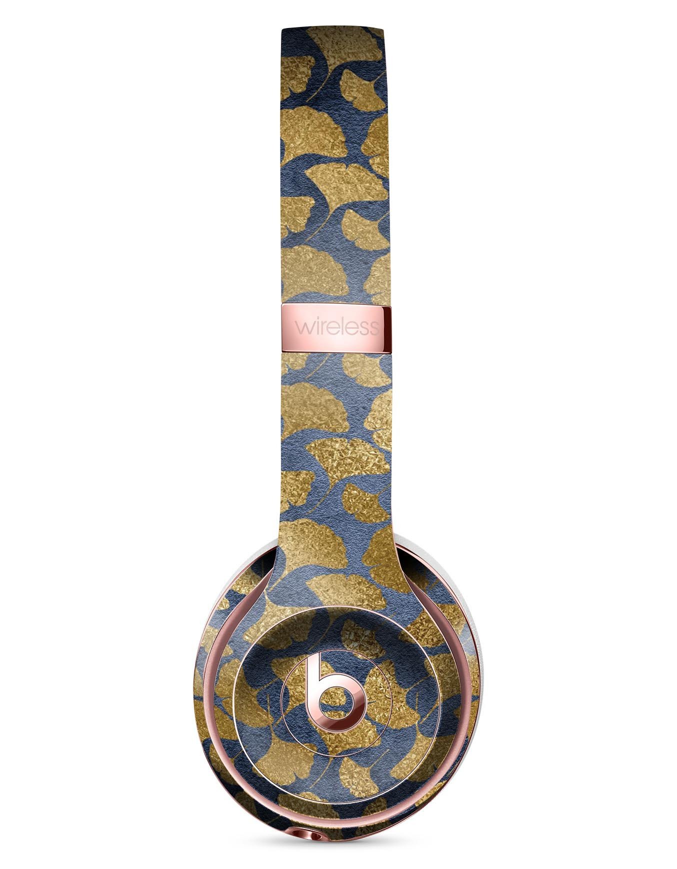 Navy Gold Foil Full-Body Skin Kit for Beats by Dre Solo 3, showcasing stylish design and premium vinyl material.