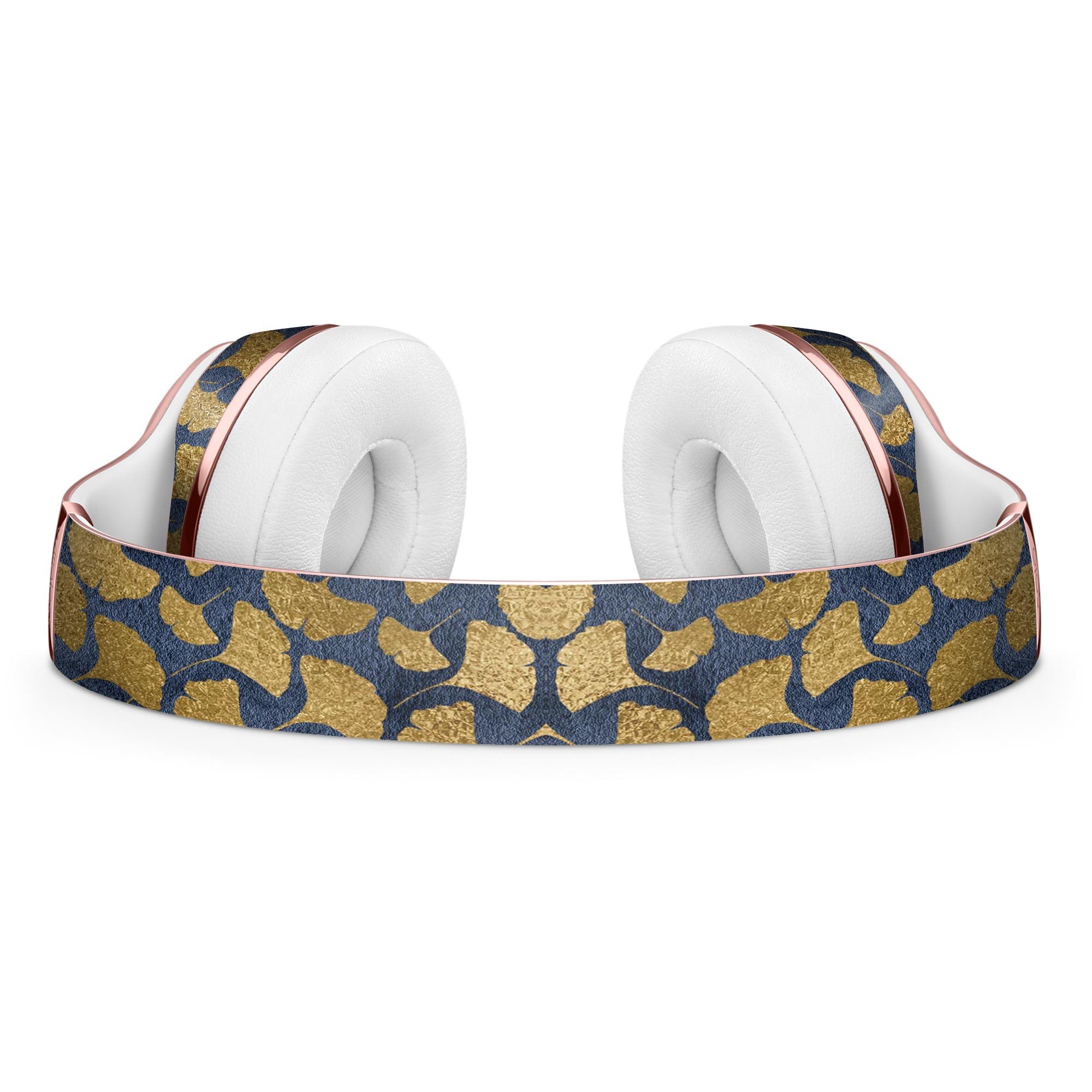 Navy Gold Foil Full-Body Skin Kit for Beats by Dre Solo 3, showcasing stylish design and premium vinyl material.