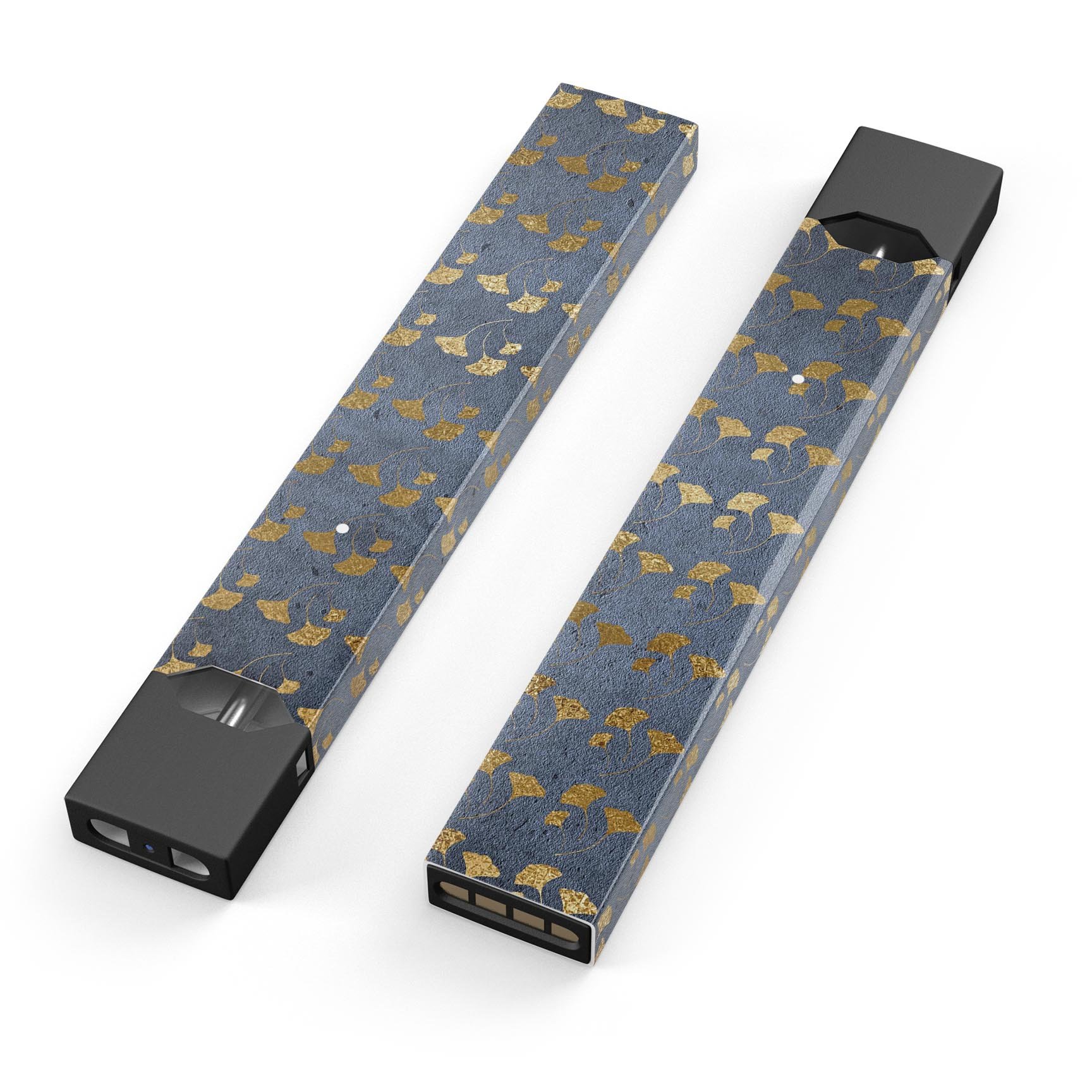 Navy Gold Foil v13 premium decal skin-wrap sticker designed for JUUL vaping device, showcasing a stylish and protective design.
