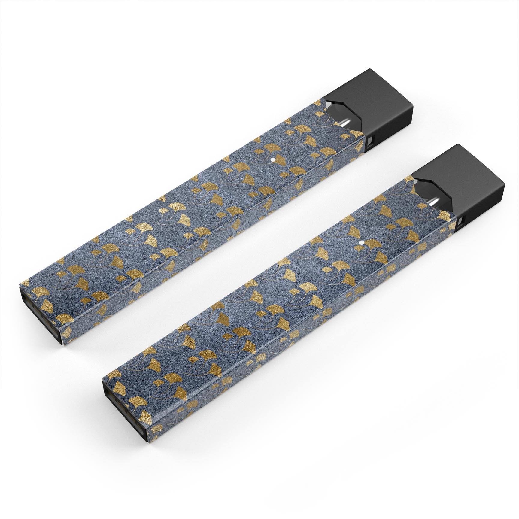 Navy Gold Foil v13 premium decal skin-wrap sticker designed for JUUL vaping device, showcasing a stylish and protective design.