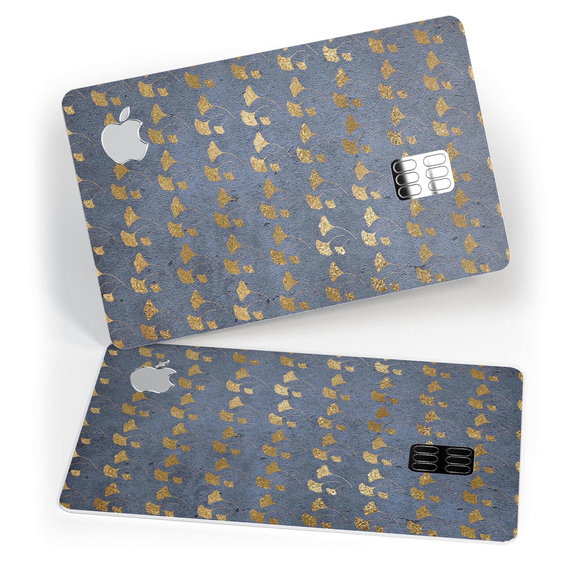 Navy Gold Foil v13 skin kit for Apple Card, showcasing premium vinyl design and protective features.