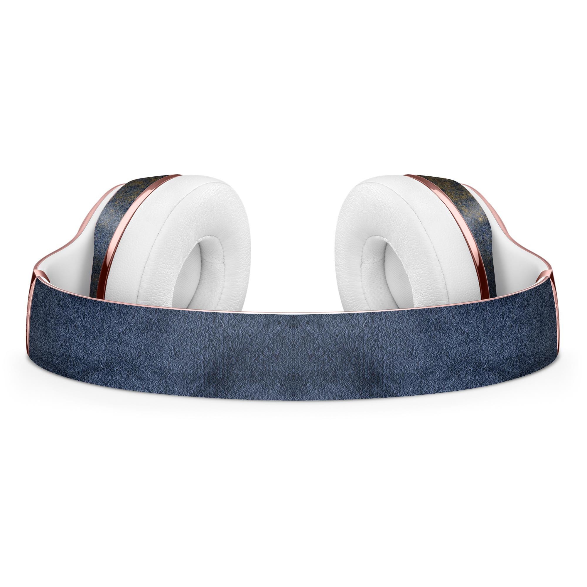 Navy Gold Foil Full-Body Skin Kit for Beats by Dre Solo 3, showcasing a stylish design that fits perfectly on the headphones.