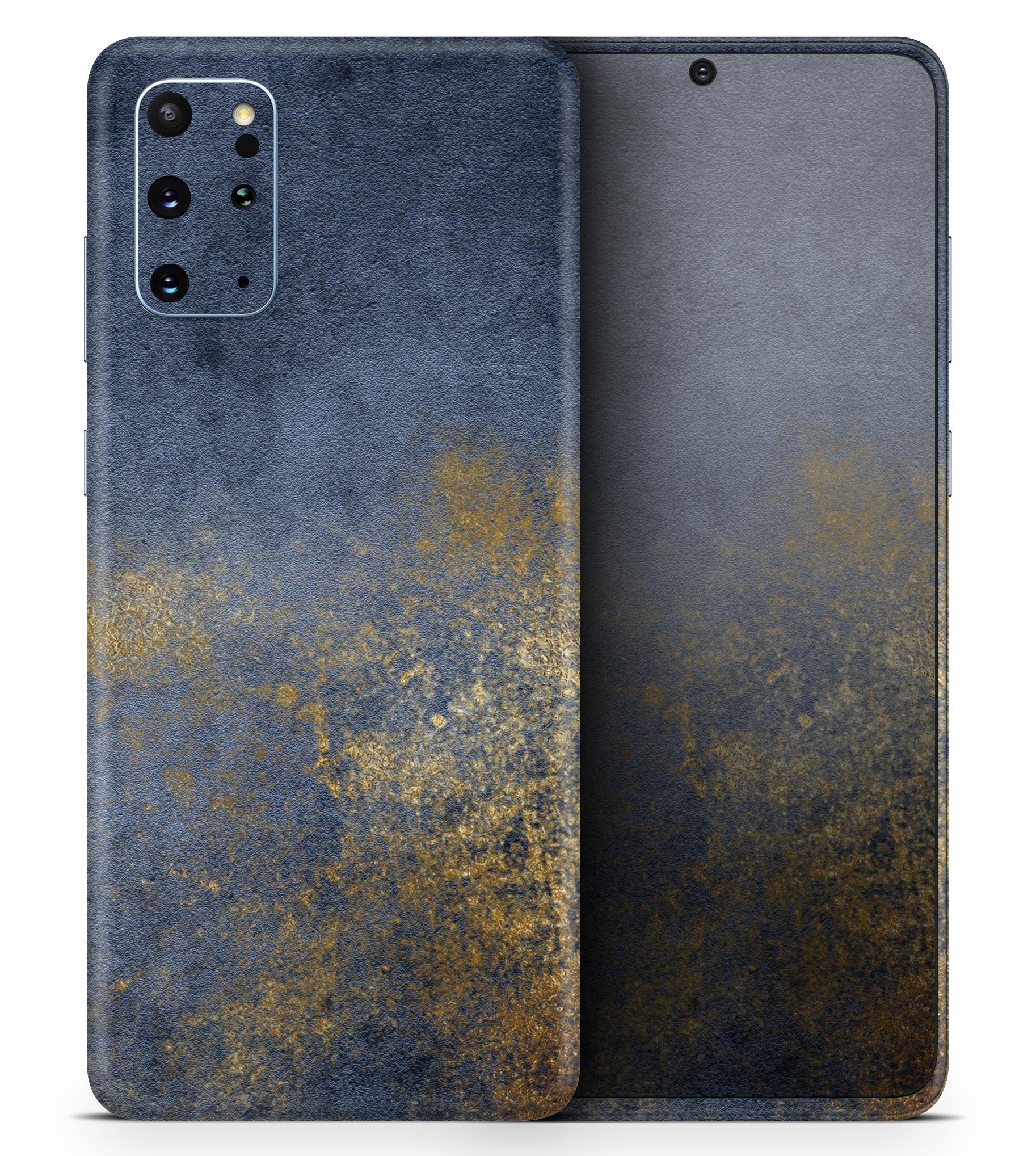 Navy Gold Foil v6 Skin-Kit for Samsung Galaxy S20, showcasing a stylish design with a premium finish.
