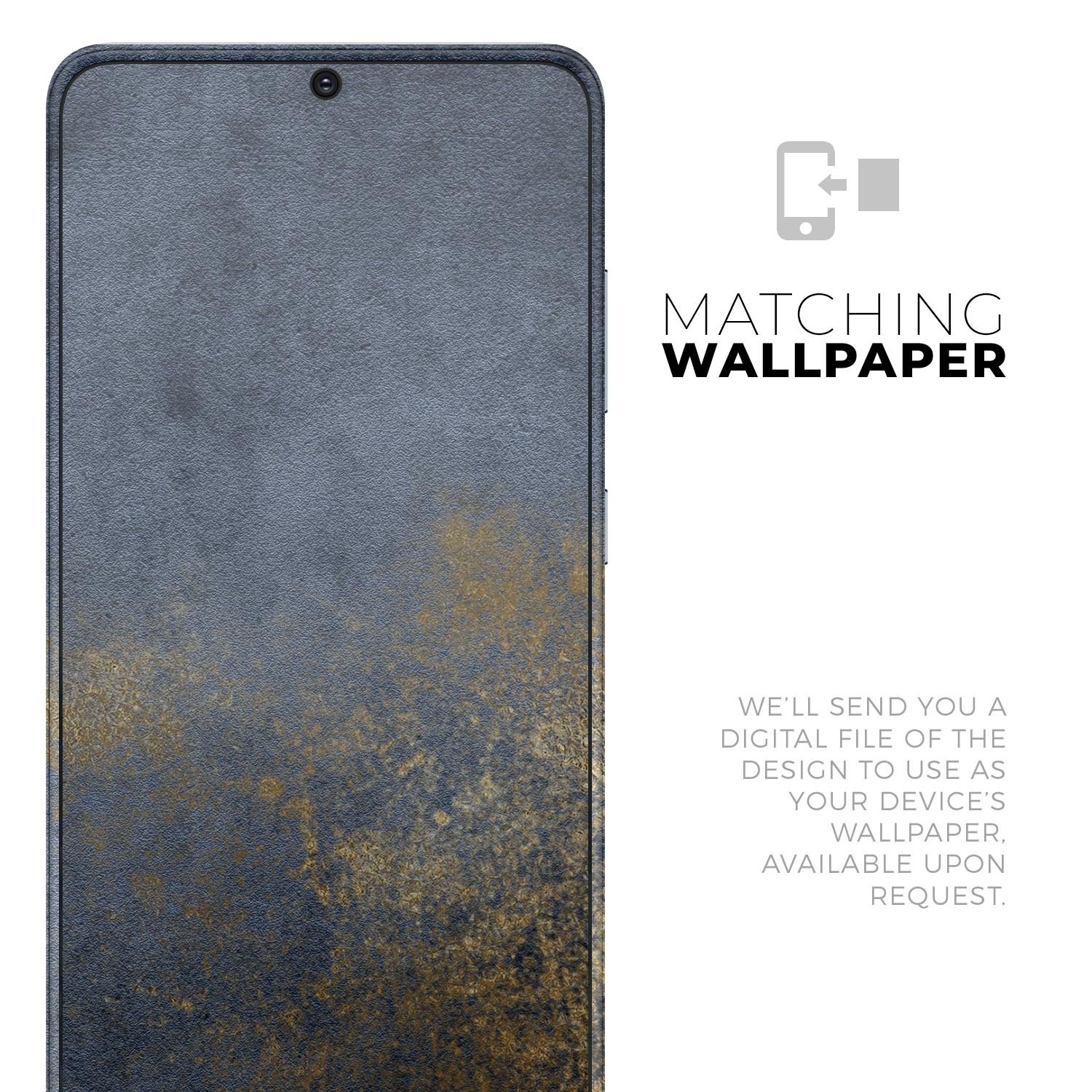 Navy Gold Foil v6 Skin-Kit for Samsung Galaxy S20, showcasing a stylish design with a premium finish.