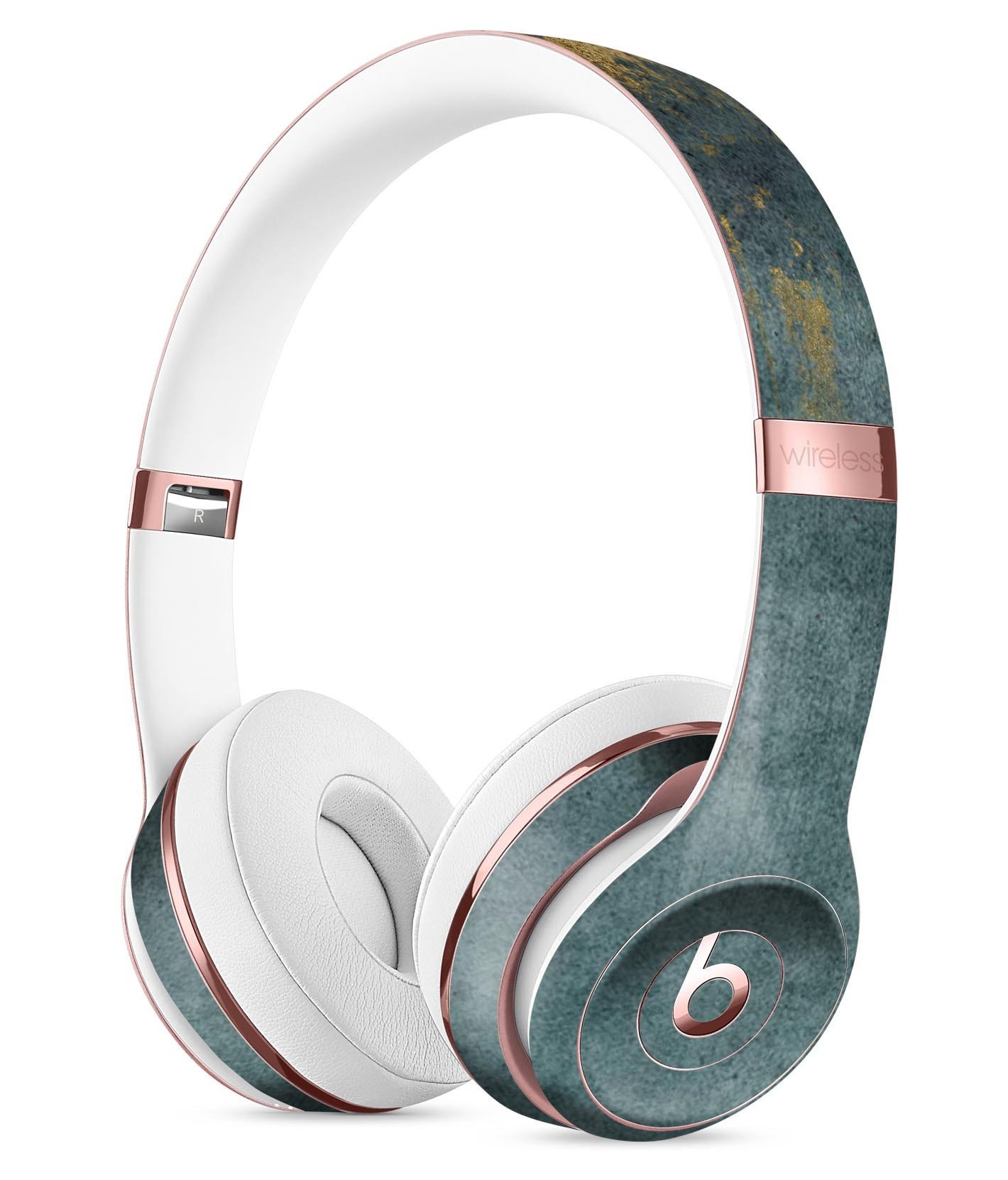 Navy Gold Foil v7 Full-Body Skin Kit for Beats by Dre Solo 3, showcasing a stylish design that protects headphones.