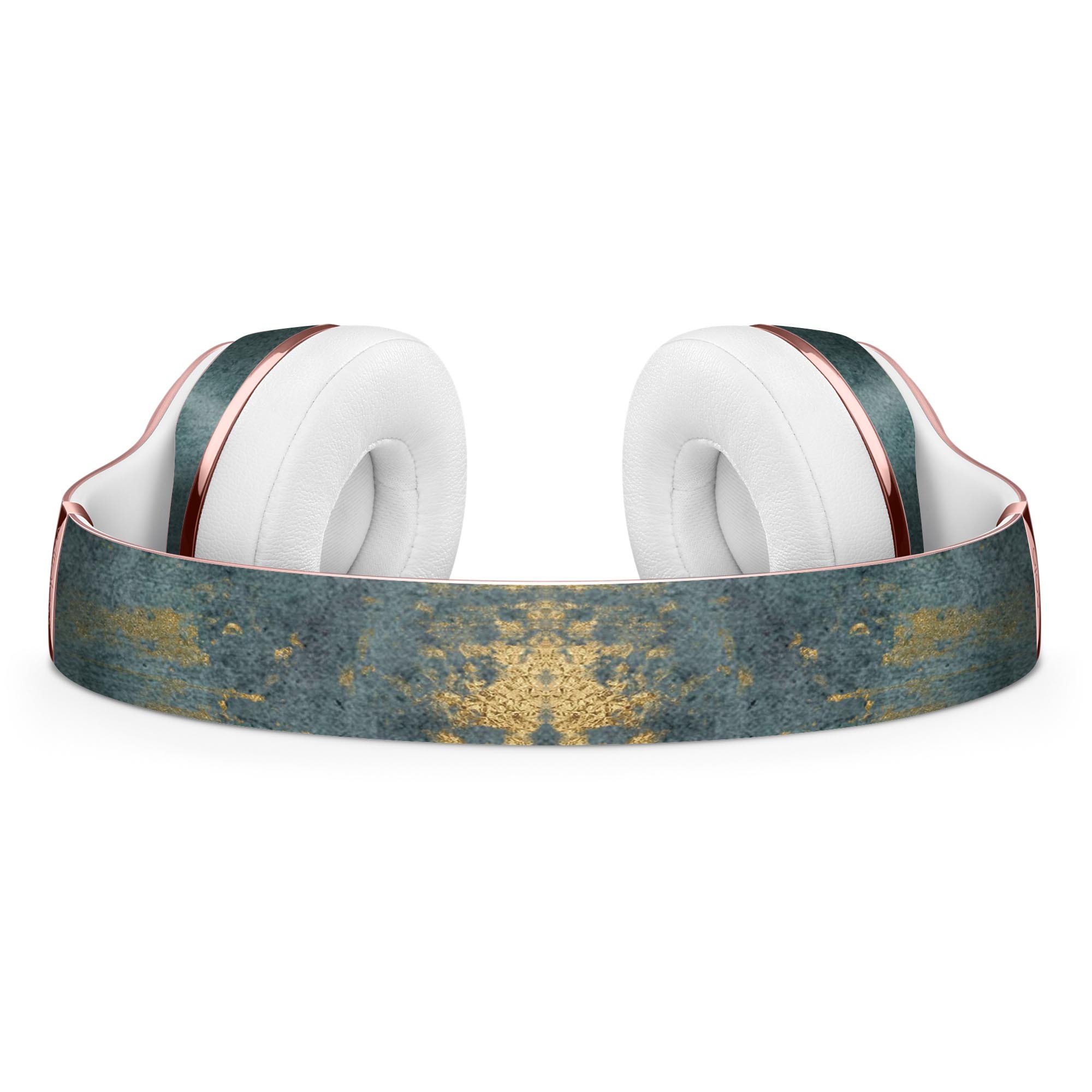 Navy Gold Foil v7 Full-Body Skin Kit for Beats by Dre Solo 3, showcasing a stylish design that protects headphones.